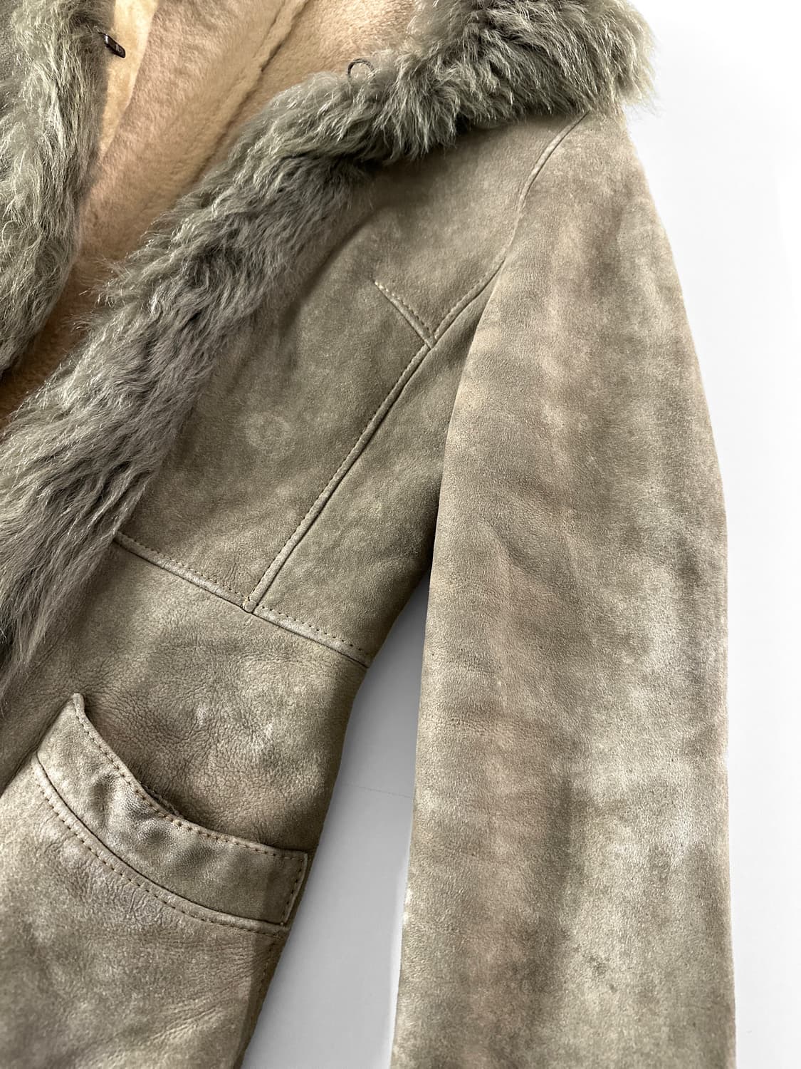 80~90s 빈티지 쉽스킨 시어링 무스탕 코트 상품이미지6