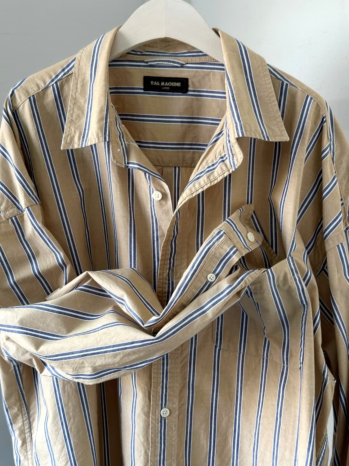 Light cotton linen stripe design shirt 상품이미지1
