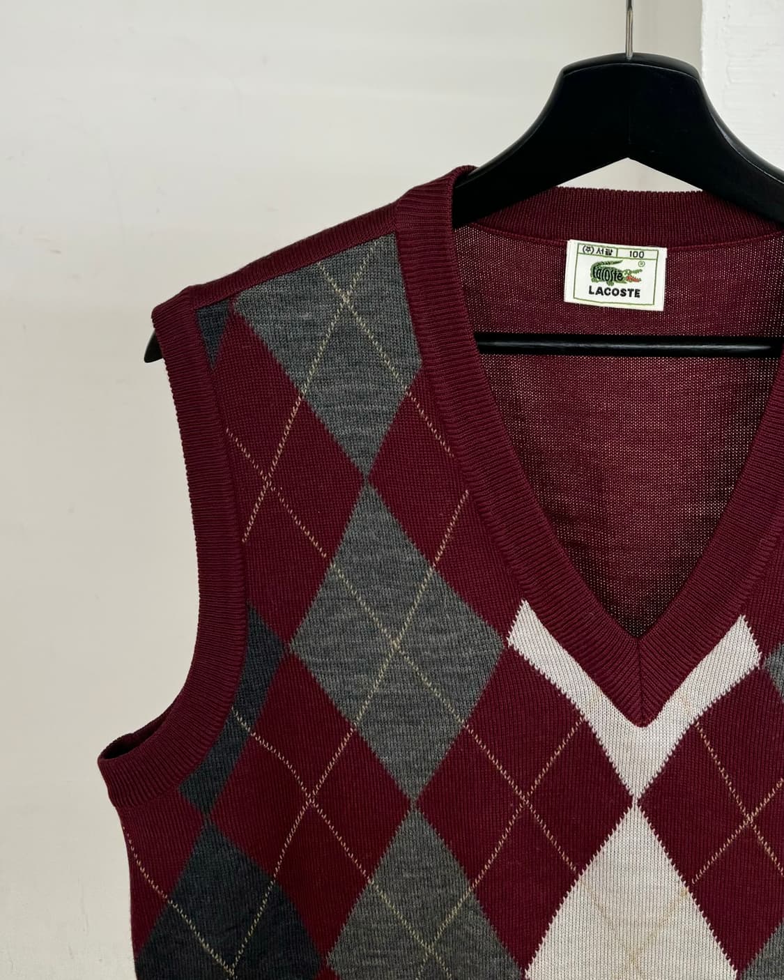 라코스테 아가일 패턴 니트 베스트 상품이미지3