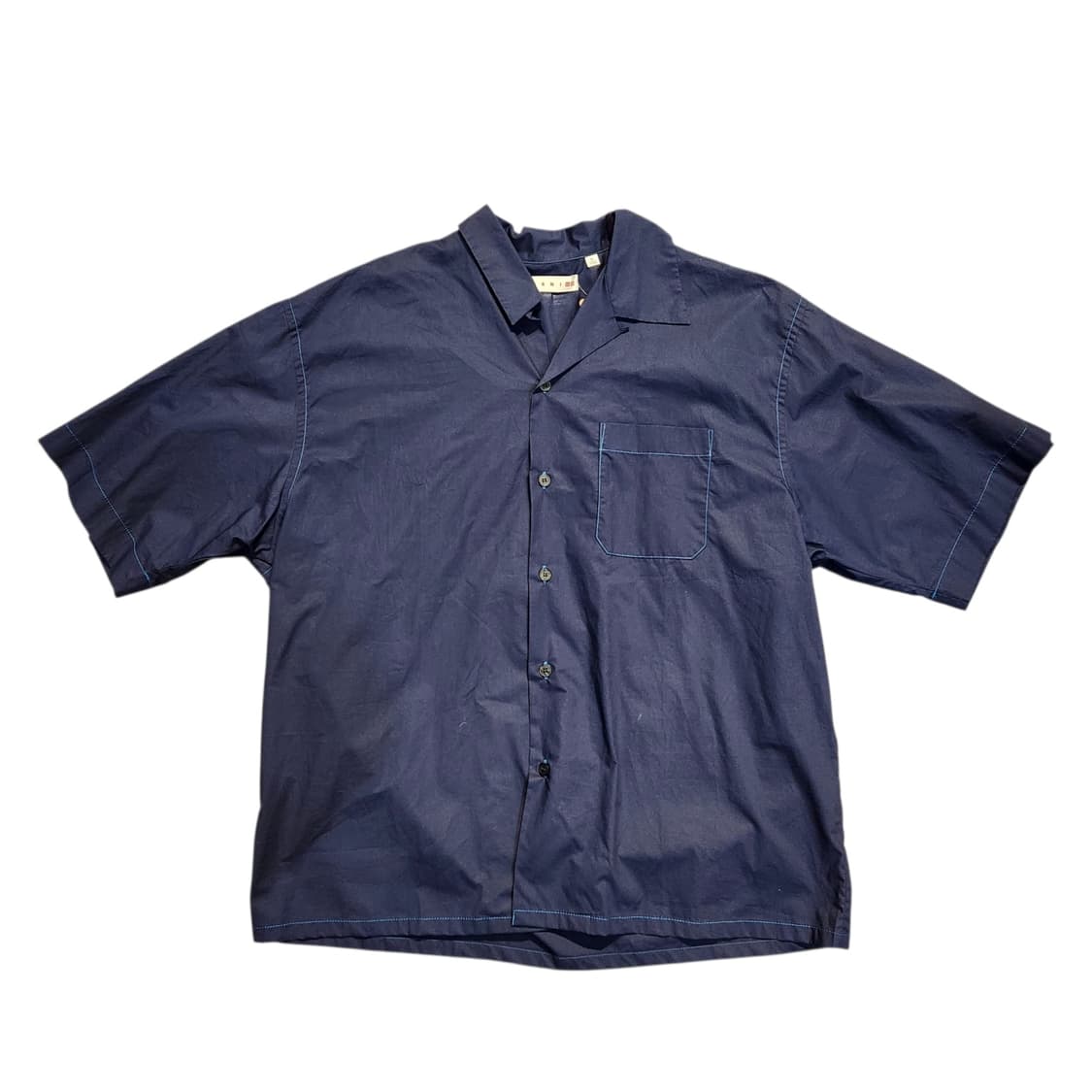 마르니X유니클로 네이비 반팔 셔츠 (XL) 상품이미지1