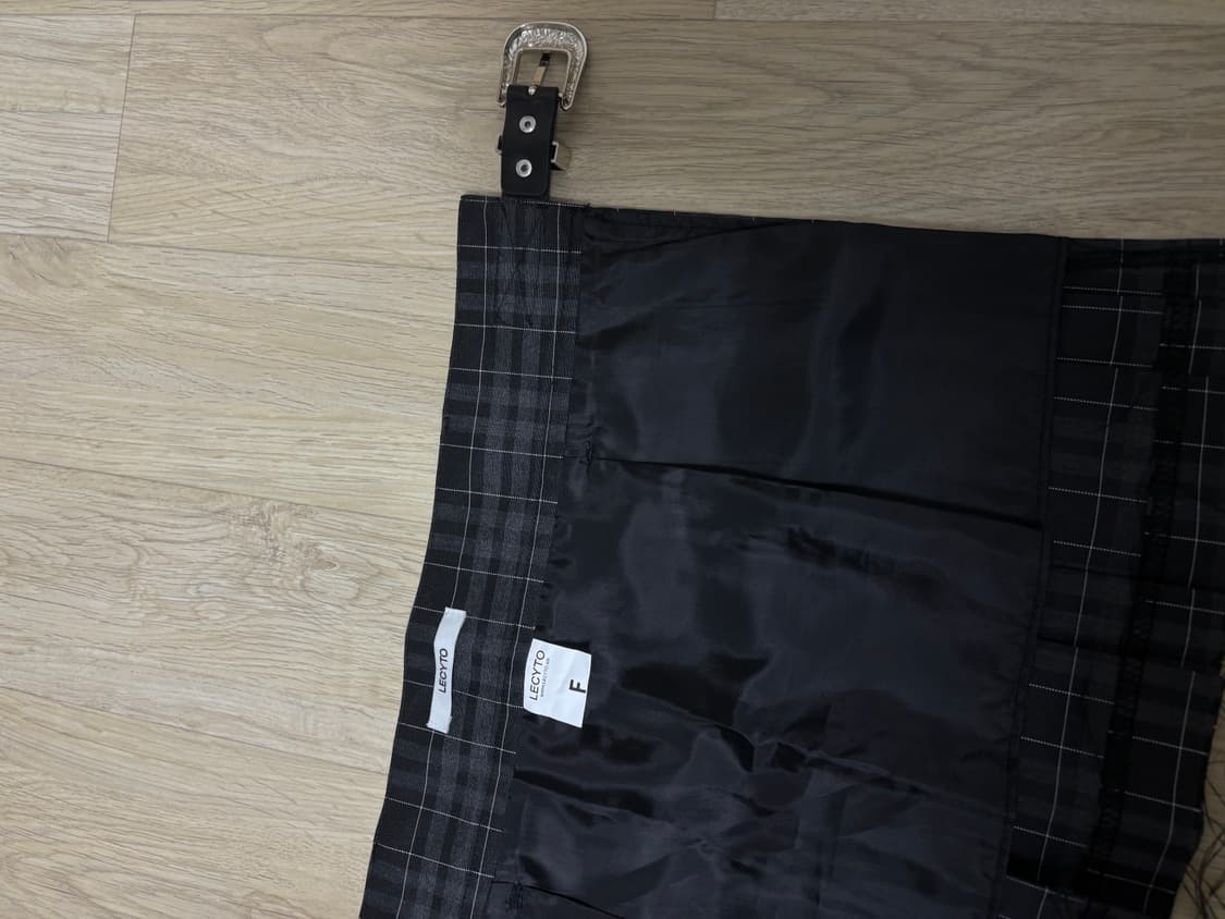 레씨토 레이어드 숏 랩스커트 챠콜 상품이미지4