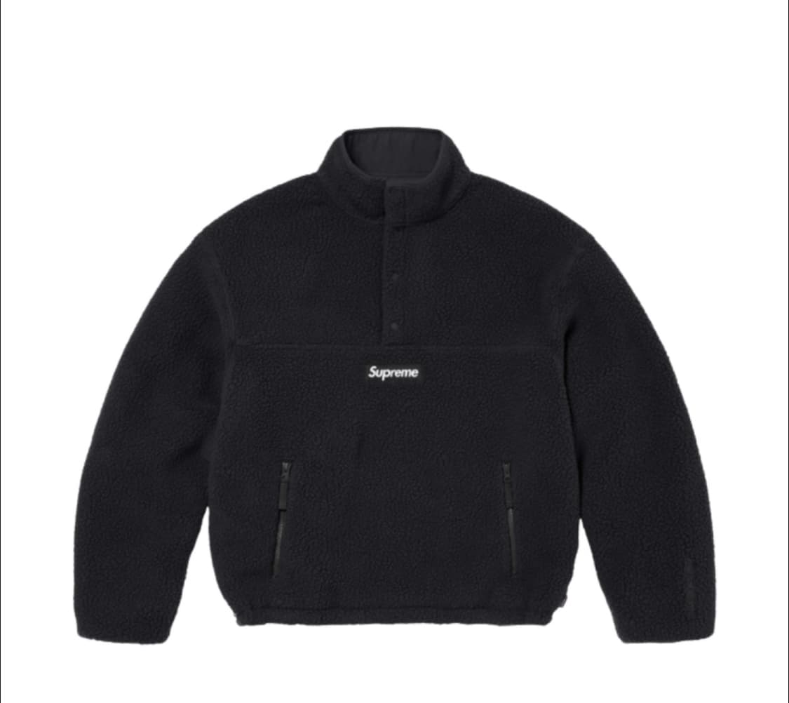 [XL] 슈프림 폴라텍 셔링 리버시블 풀오버 플리스 블랙 상품이미지1