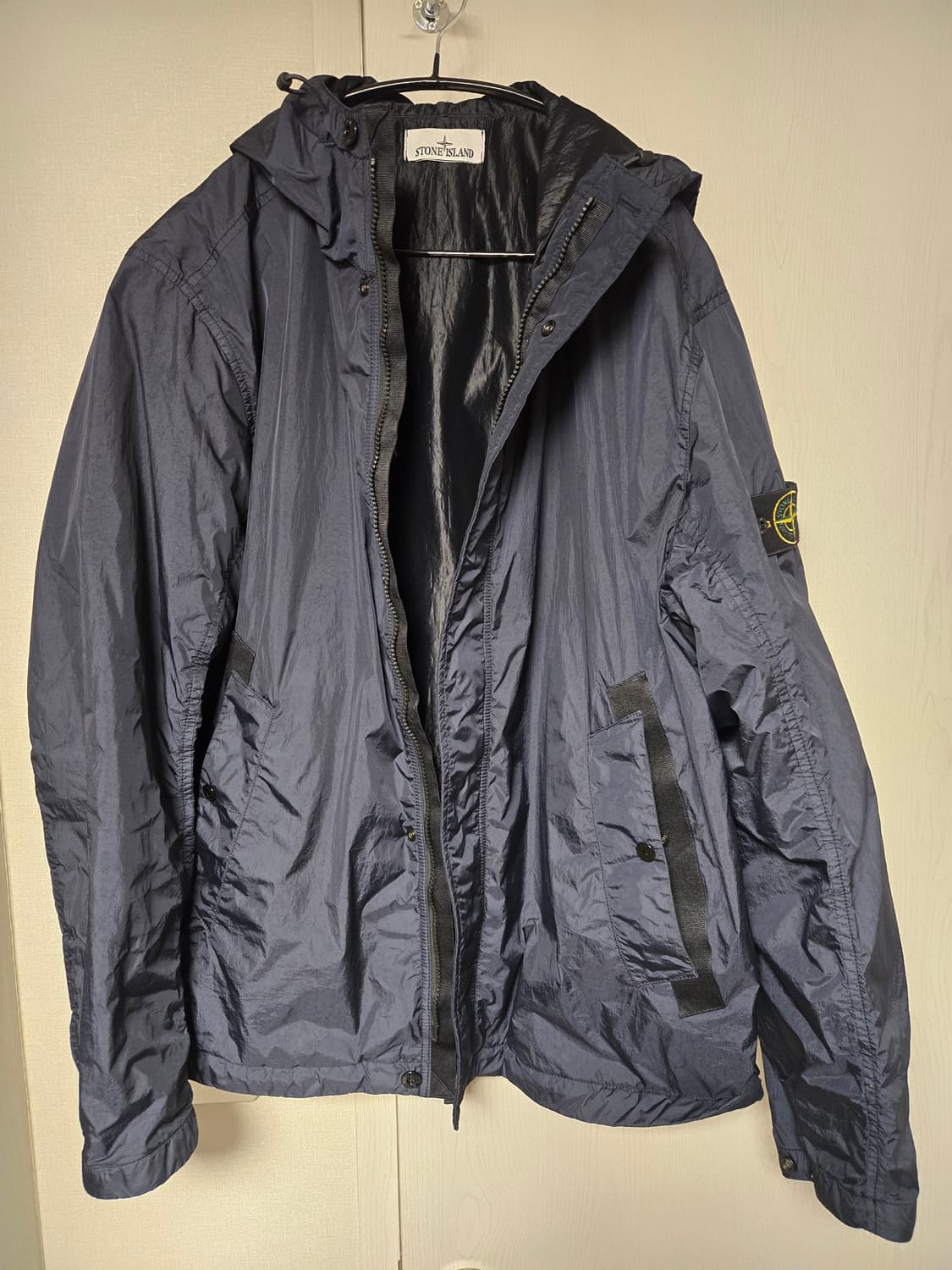 2xl)스톤 아일랜드  크링클랩스  후드자켓 네이비블루-25ss 상품이미지1