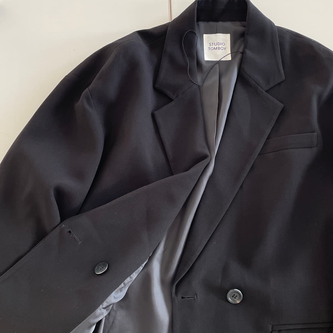 스튜디오톰보이 오버핏 블랙 블레이저 자켓 상품이미지5