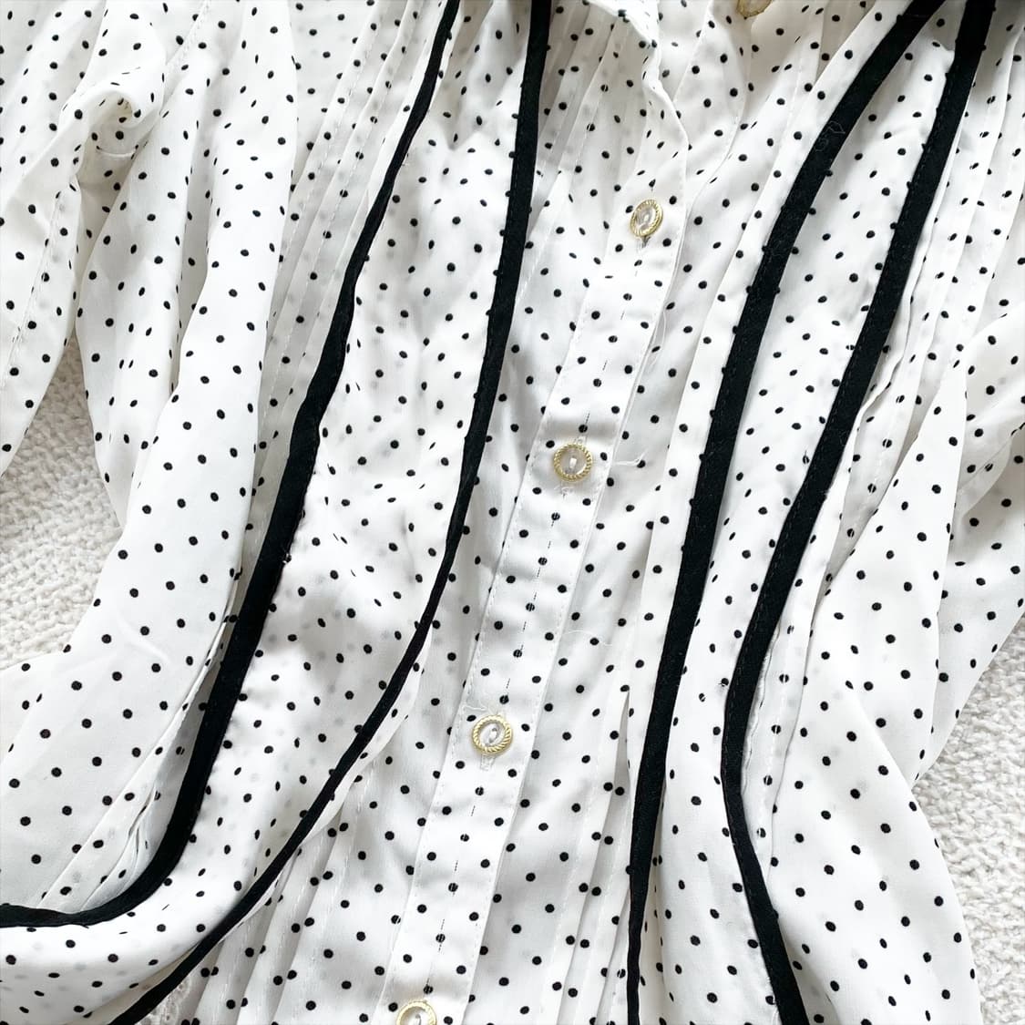 폴카도트 리본 히메 블라우스 상품이미지4