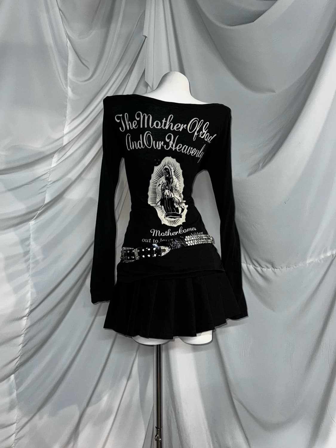 블랙 데일리 펑크 힙 딱붙 코디세트 상품이미지6