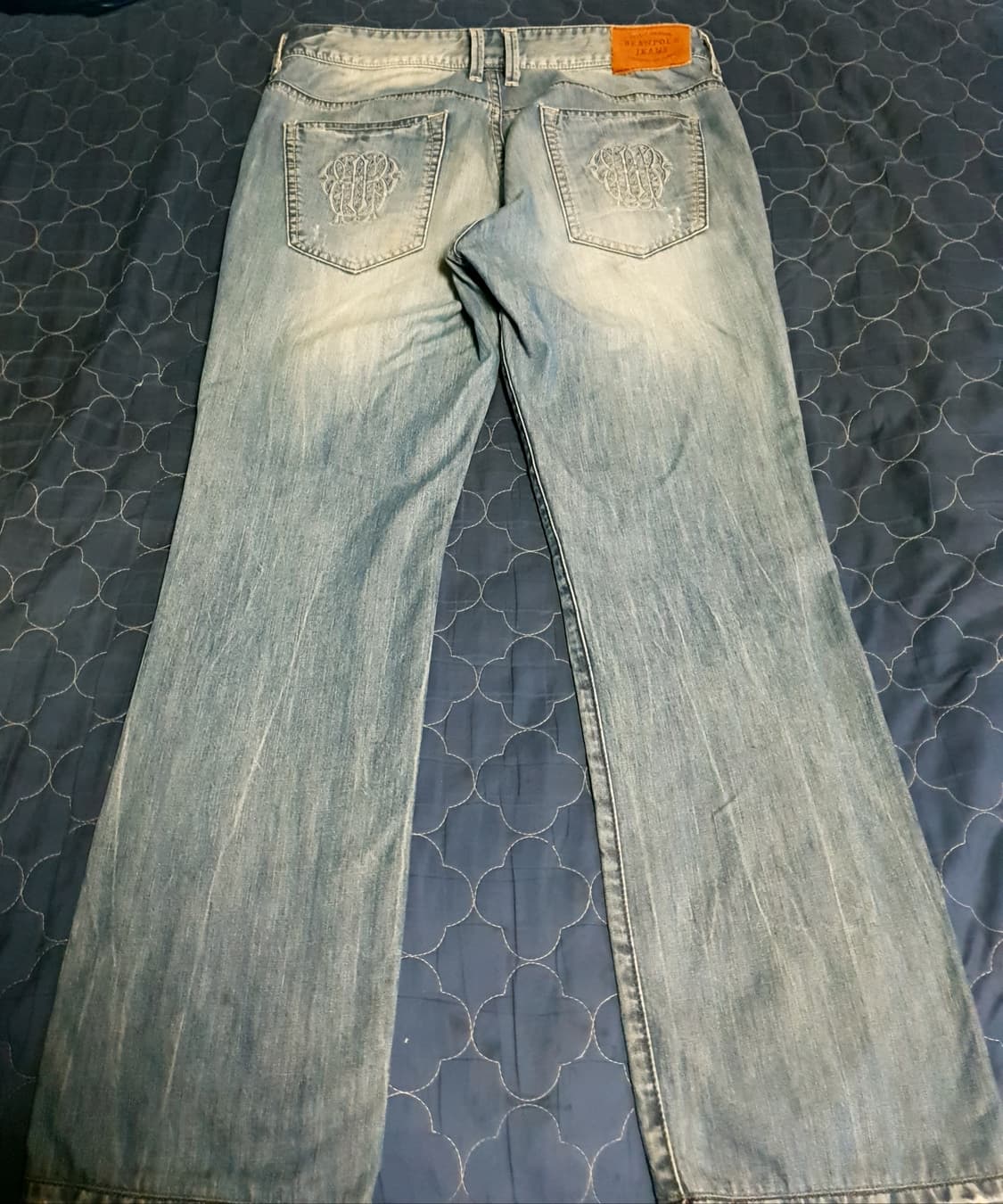 (10s) 빈폴 진 빈티지 에이징워싱 백로고자수 스트레이트 데님팬츠 33 상품이미지4