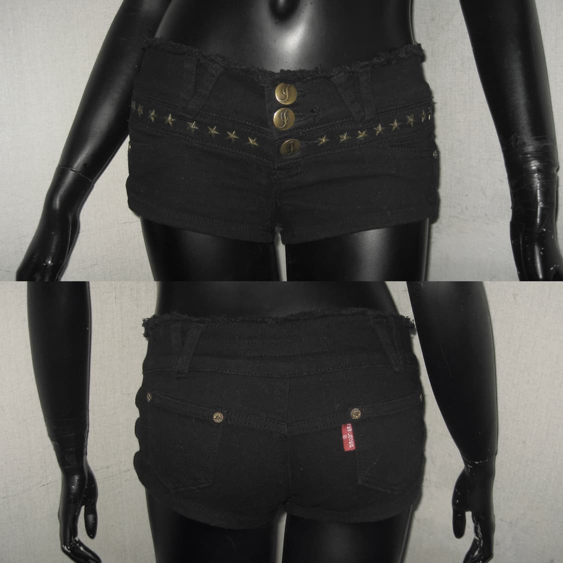 별 스터드 로우라이즈 팬츠 블랙 오네갸루 펑크 상품이미지1