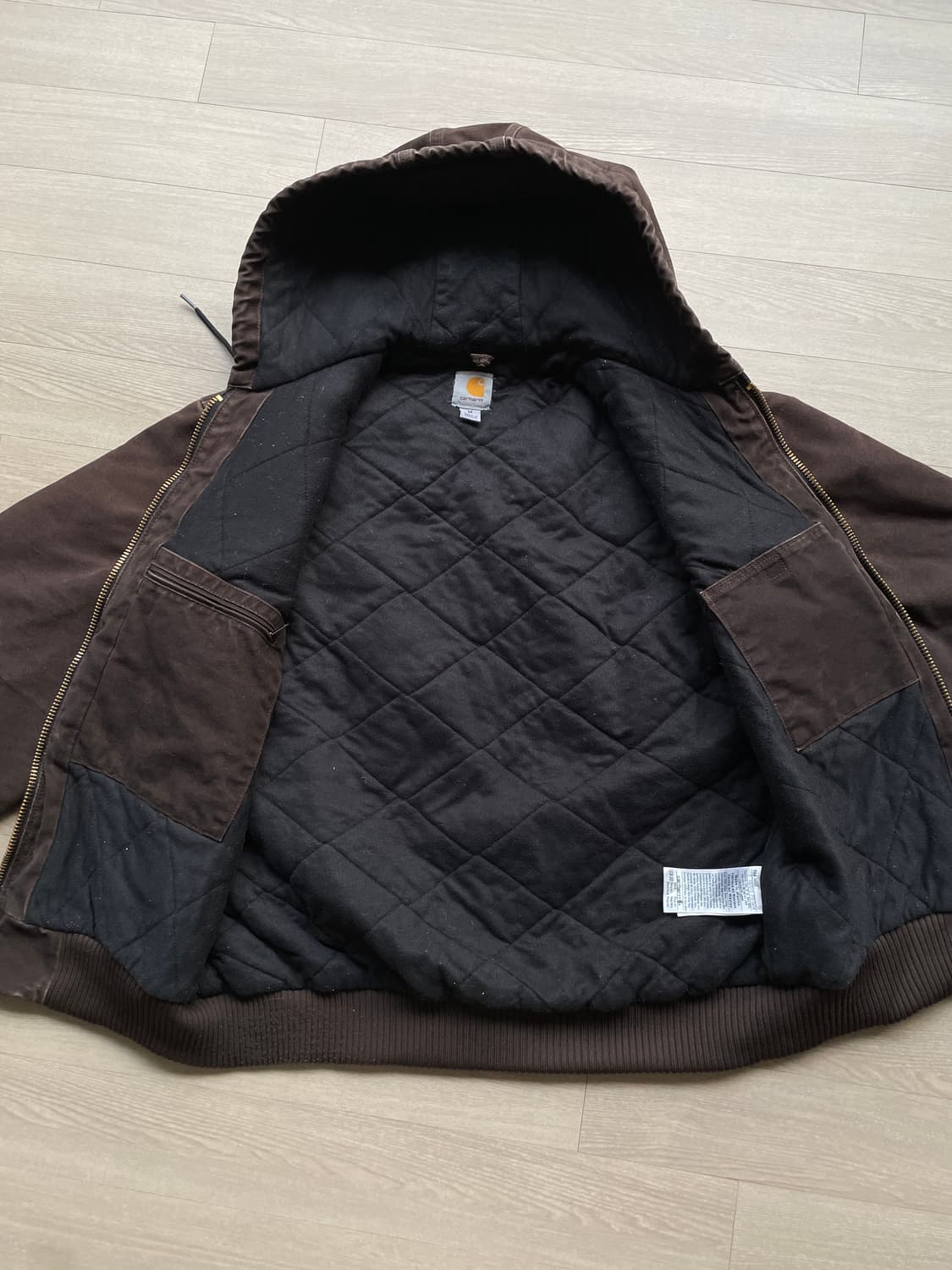 칼하트 j130 DKB 다크 브라운 액티브 자켓 샌드스톤 상품이미지6