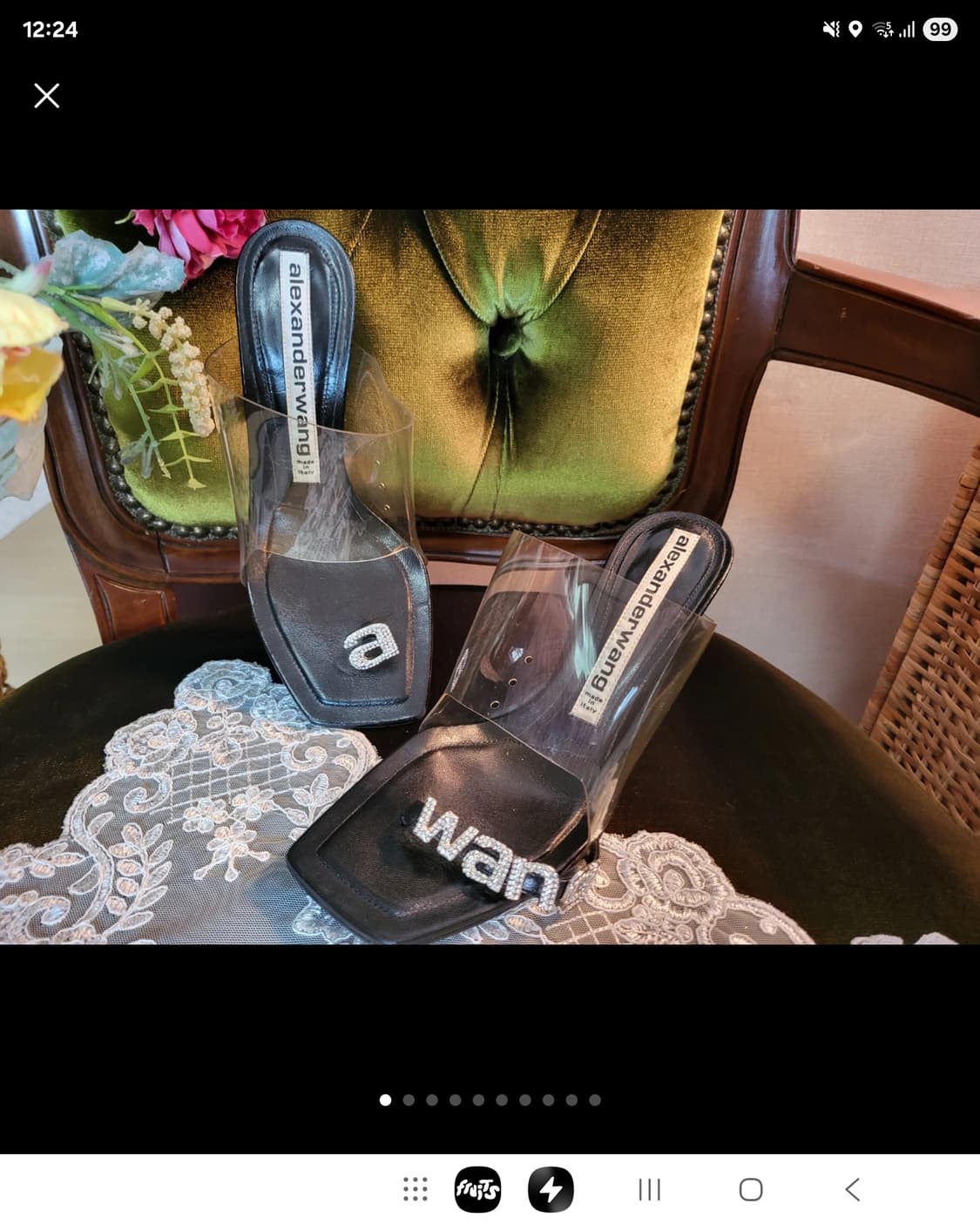 알렉산더왕 크리스탈 클리어 pvc 투명 스트랩 샌들 상품이미지1