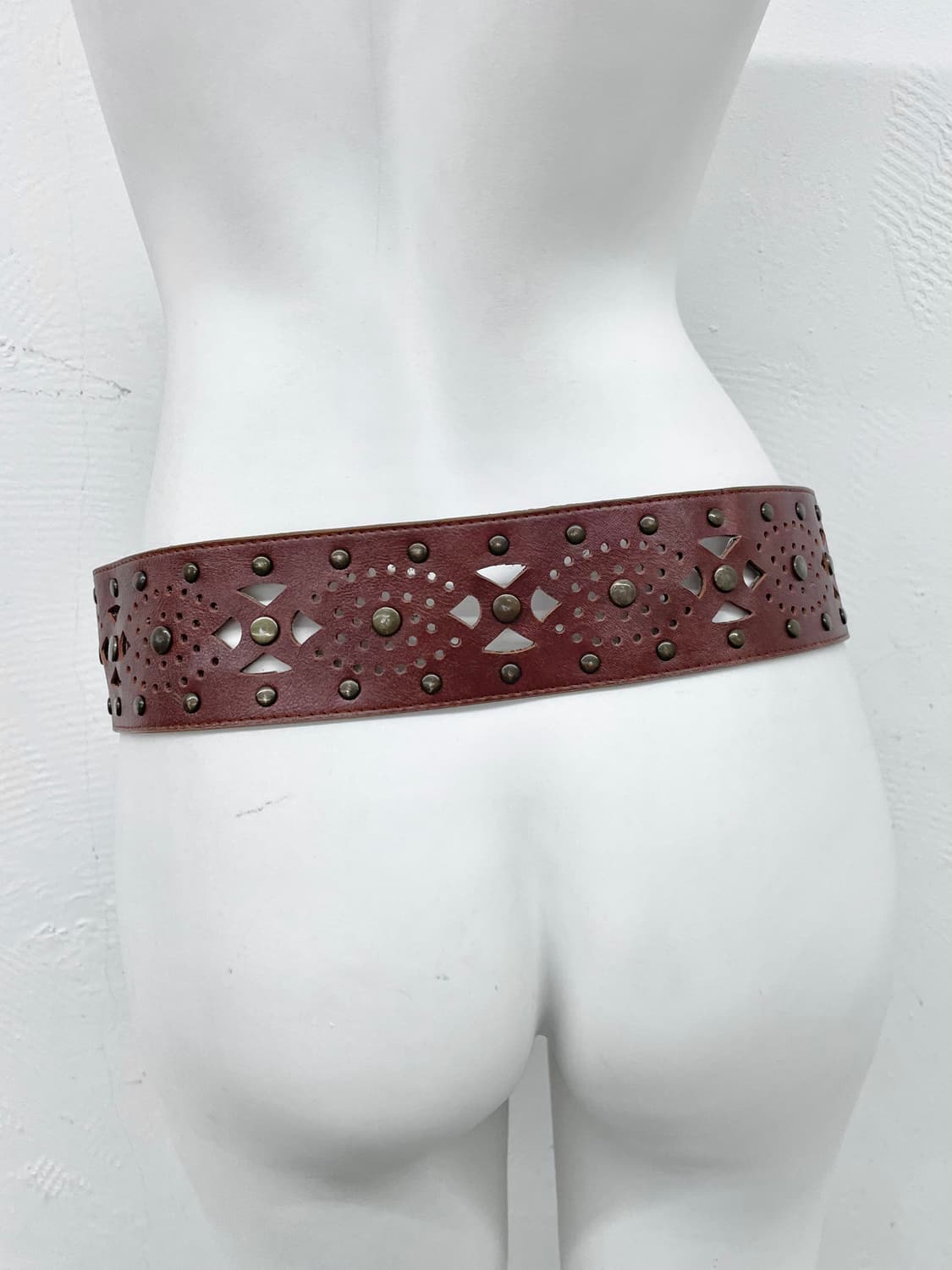리얼레더 에스닉 스터드 펀칭 버클 벨트 상품이미지4