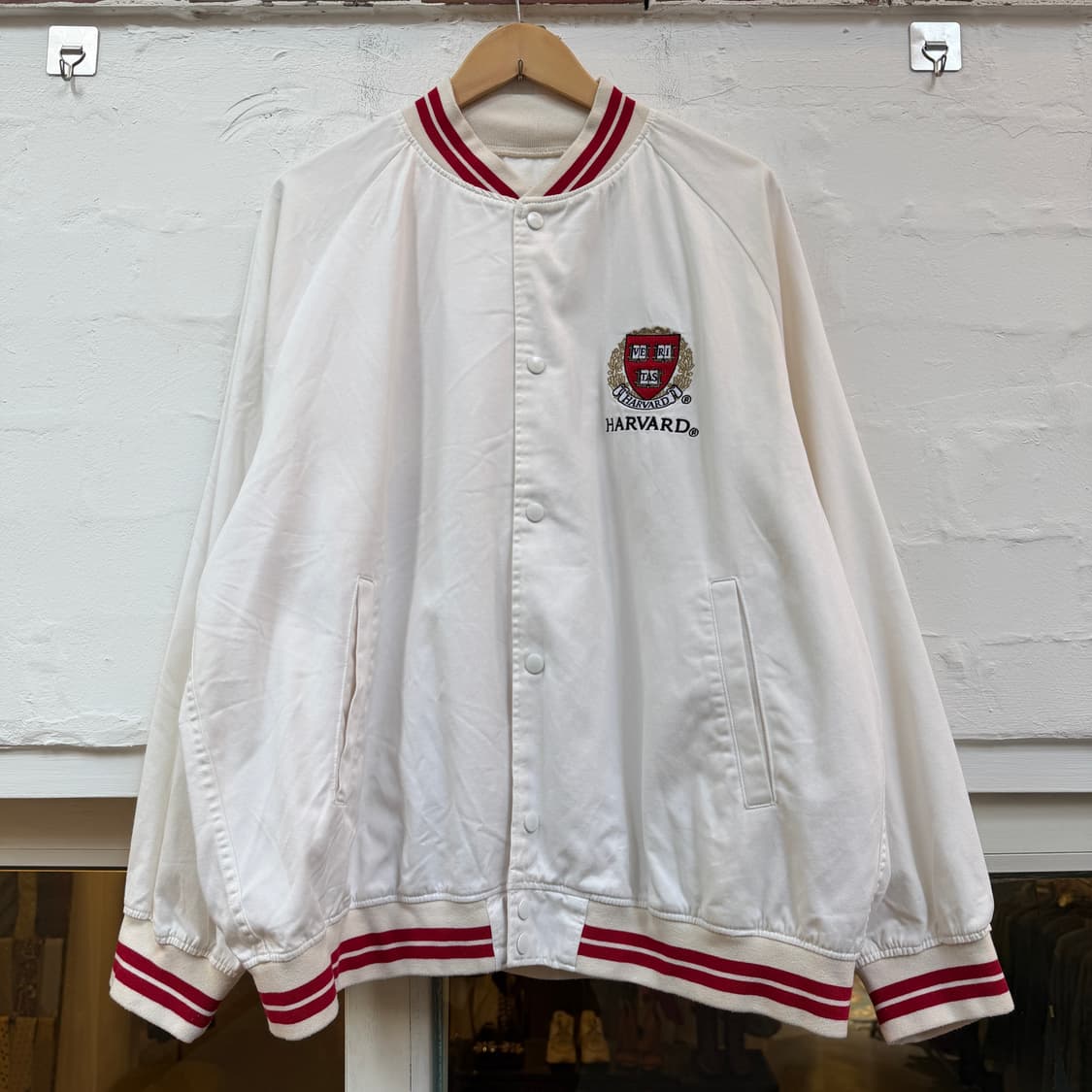 GU 하버드 바시티 자켓 아이보리 레드 XXL 상품이미지1
