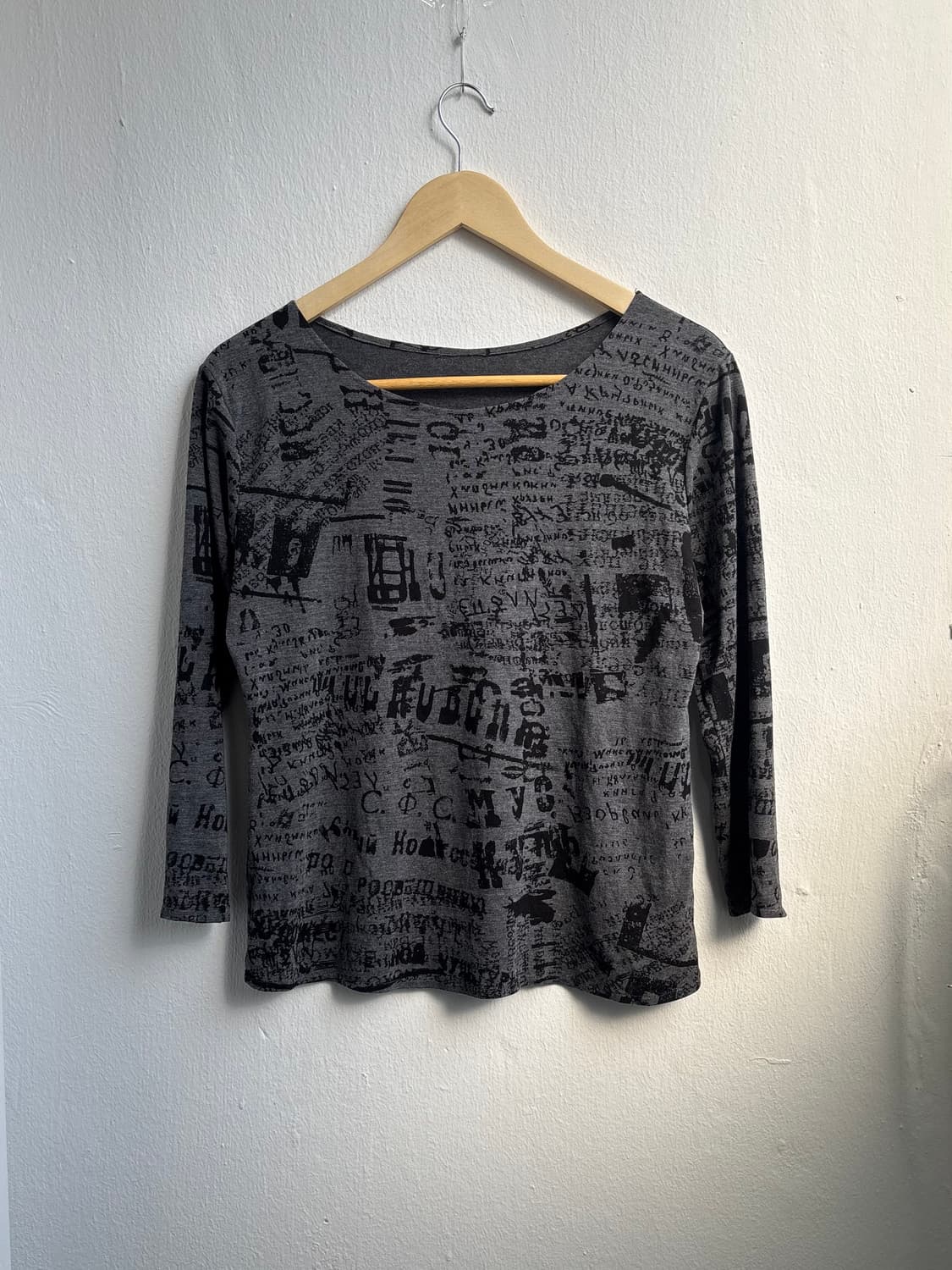 Vintage Grey Lettering Long Sleeve 상품이미지4