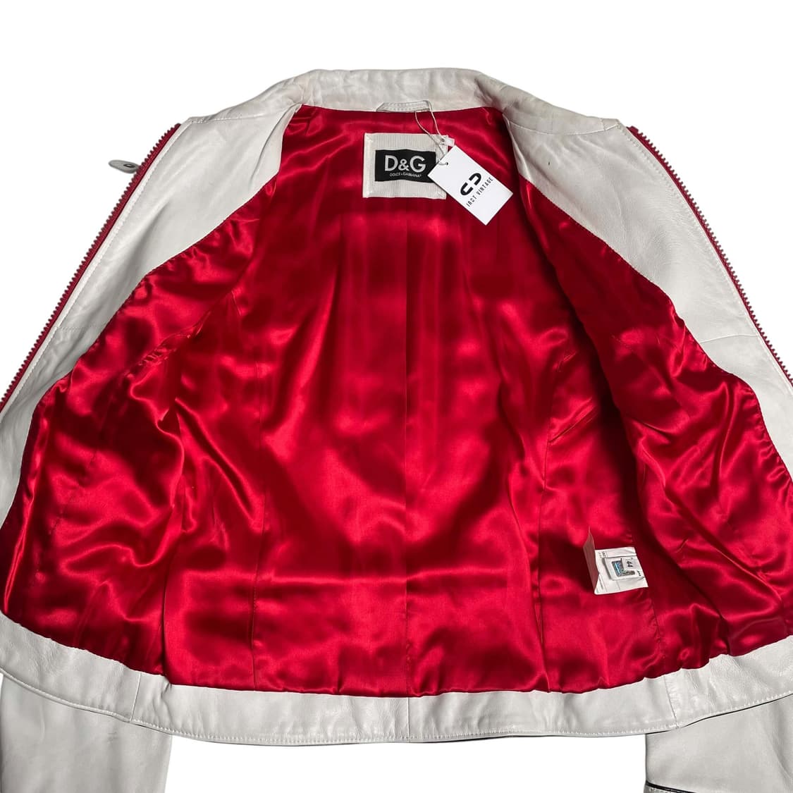 Dolce&gabbana 화이트 레더 퀼팅 벨트 자켓 상품이미지6