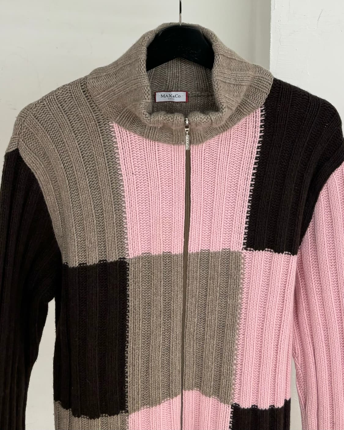 막스 앤 코 패치워크 니트 집업 상품이미지2