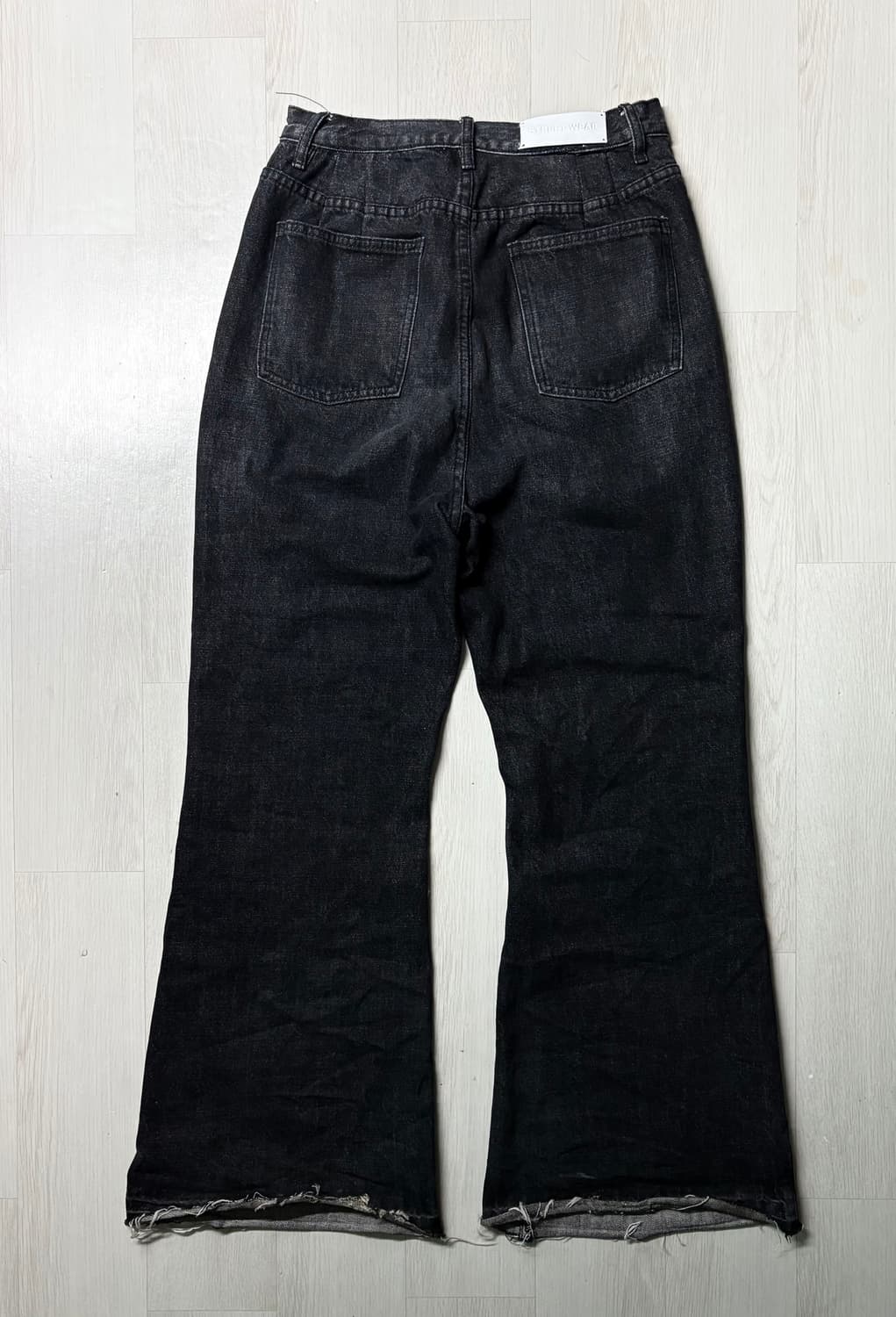 블랙 데미지 데님 팬츠 상품이미지2