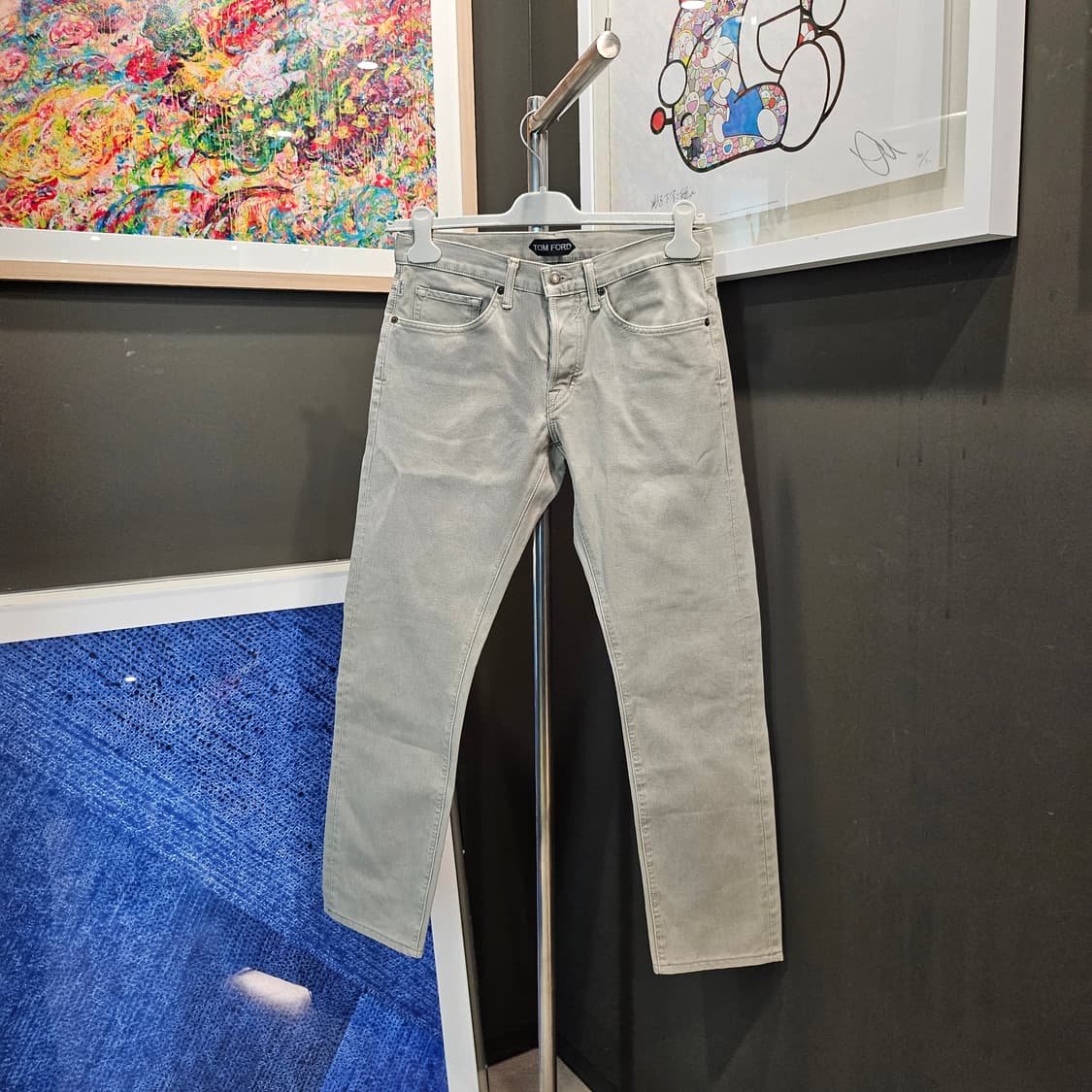 톰포드 스웨이드 패치 슬림 핏 코튼팬츠 상품이미지1