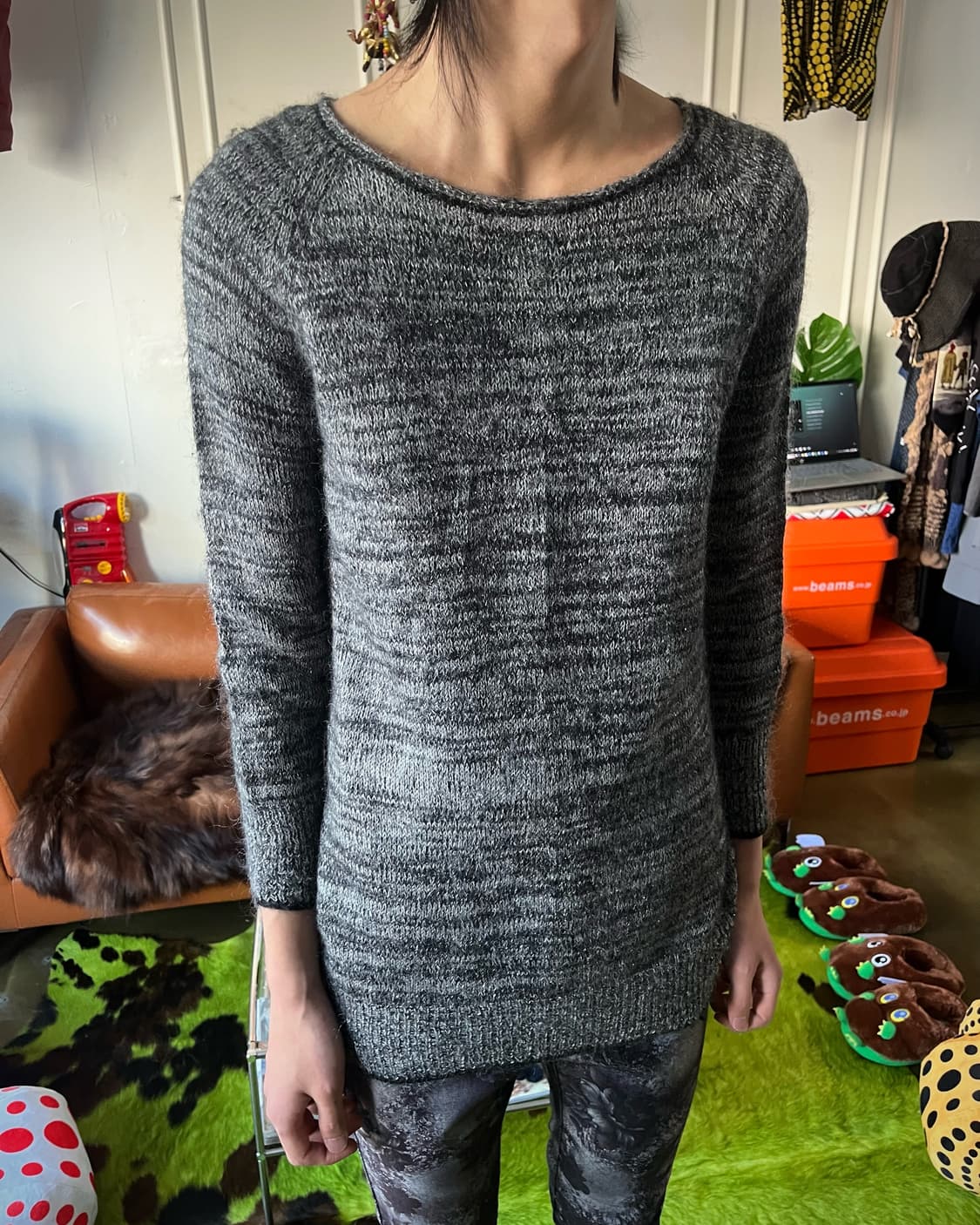 ICB Japan Mohair Gray Knit Sweater 상품이미지2