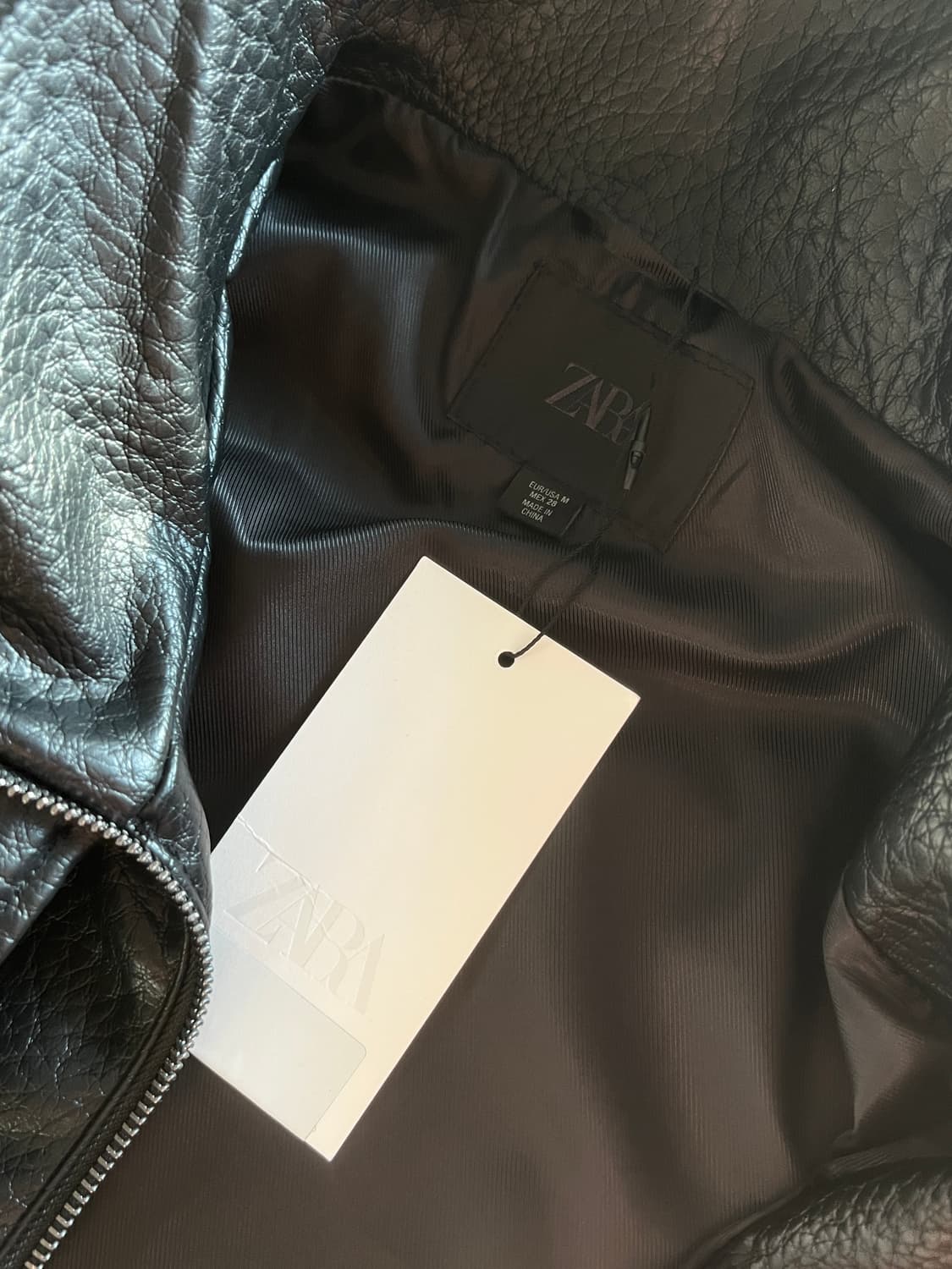 자라 생로랑 맛 하이넥 레더 자켓 상품이미지4