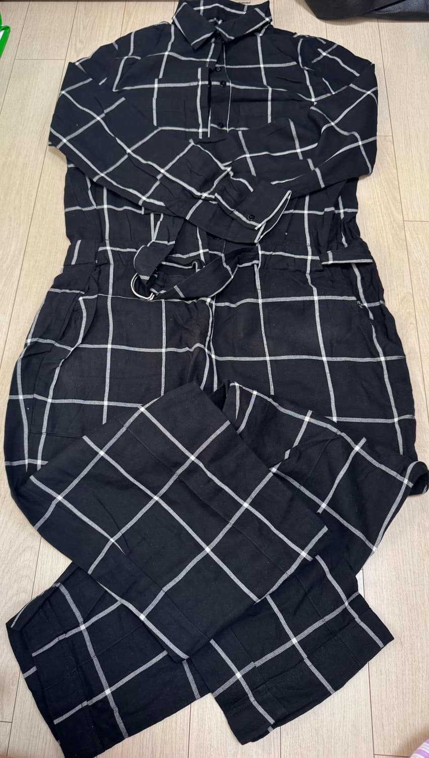 자라 벨트포인트 체크 점프수트 상품이미지1