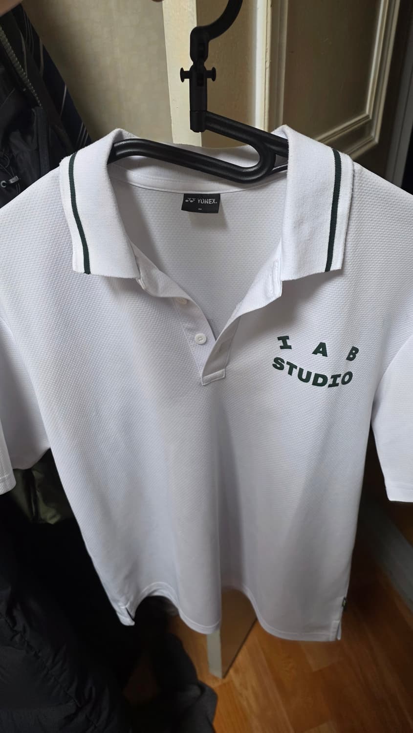 (M) 요넥스 x 아이앱 게임 셔츠 화이트 그린 상품이미지3