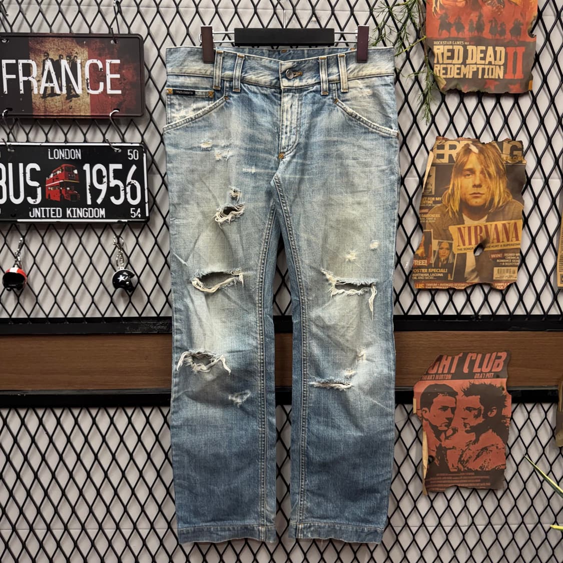 00s 돌체앤가바나 14 클래식 디스트로이드 데님 팬츠 연청 상품이미지2