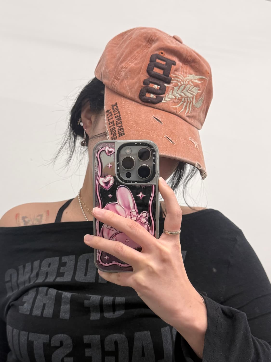 y2k 전갈 자수 데미지 캡 상품이미지3