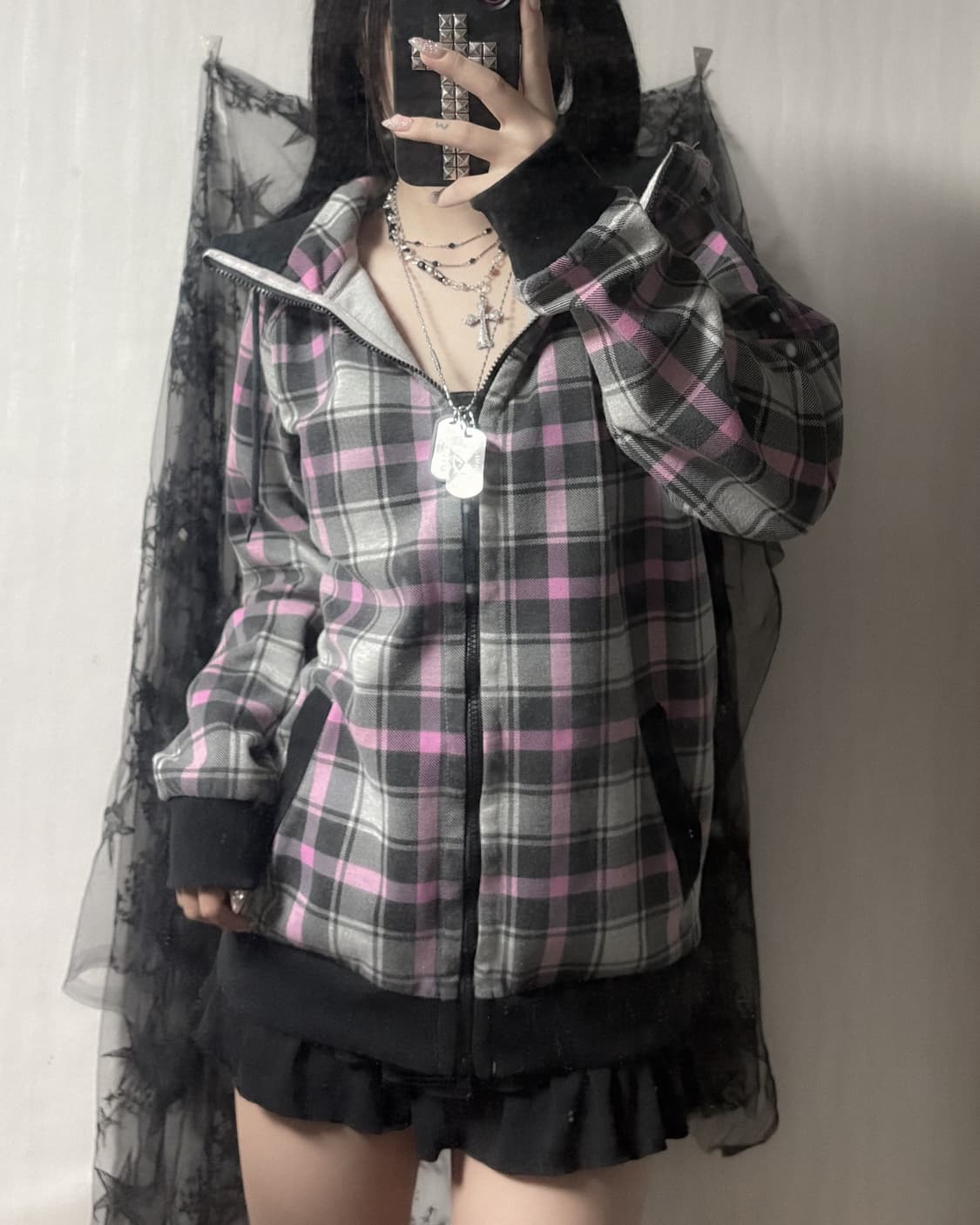 펑크 체크 포인트 후드집업  상품이미지1