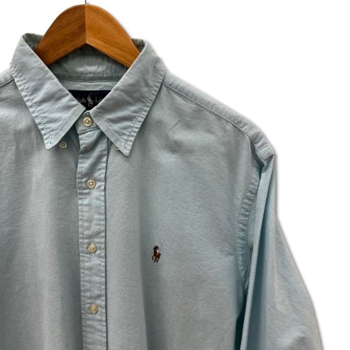 폴로 랄프로렌 클래식 핏 옥스포드 버튼 다운 라이트 블루 셔츠 상품이미지5