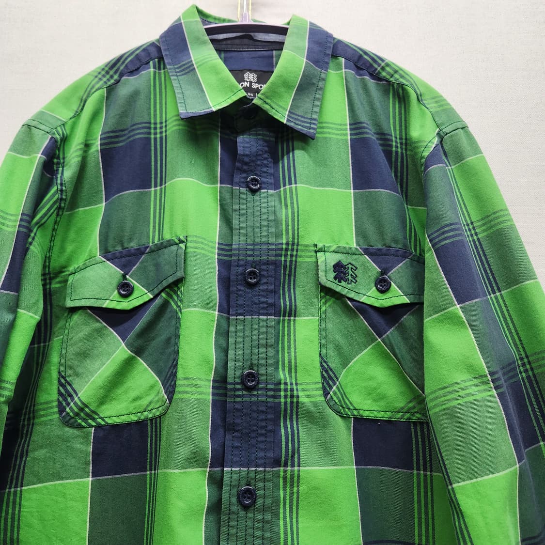 코오롱 투포켓 로고 체크셔츠 95(M) 상품이미지2