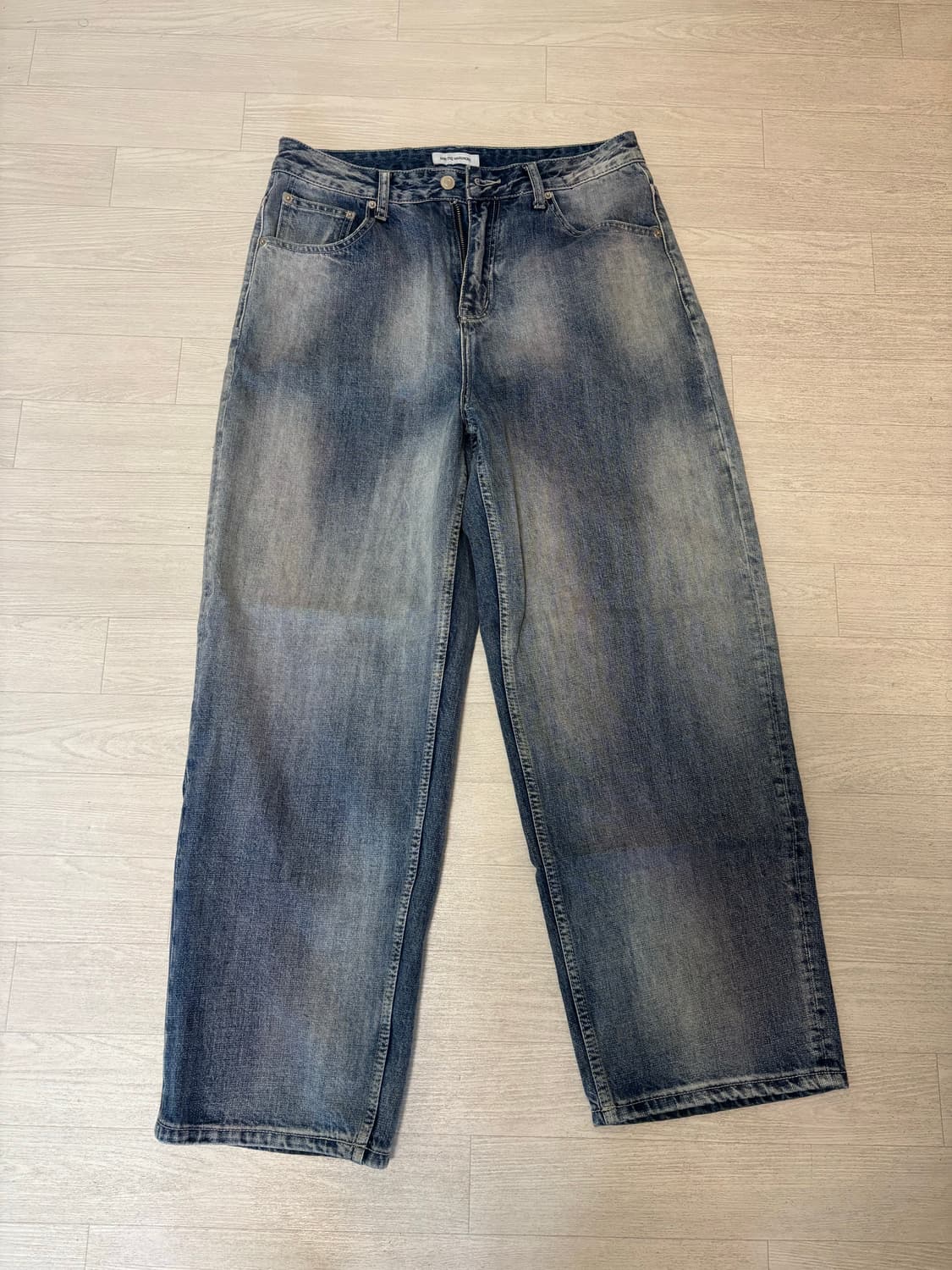 밈더워드로브 오로라 워시드 와이드 데님 팬츠 블루 상품이미지1