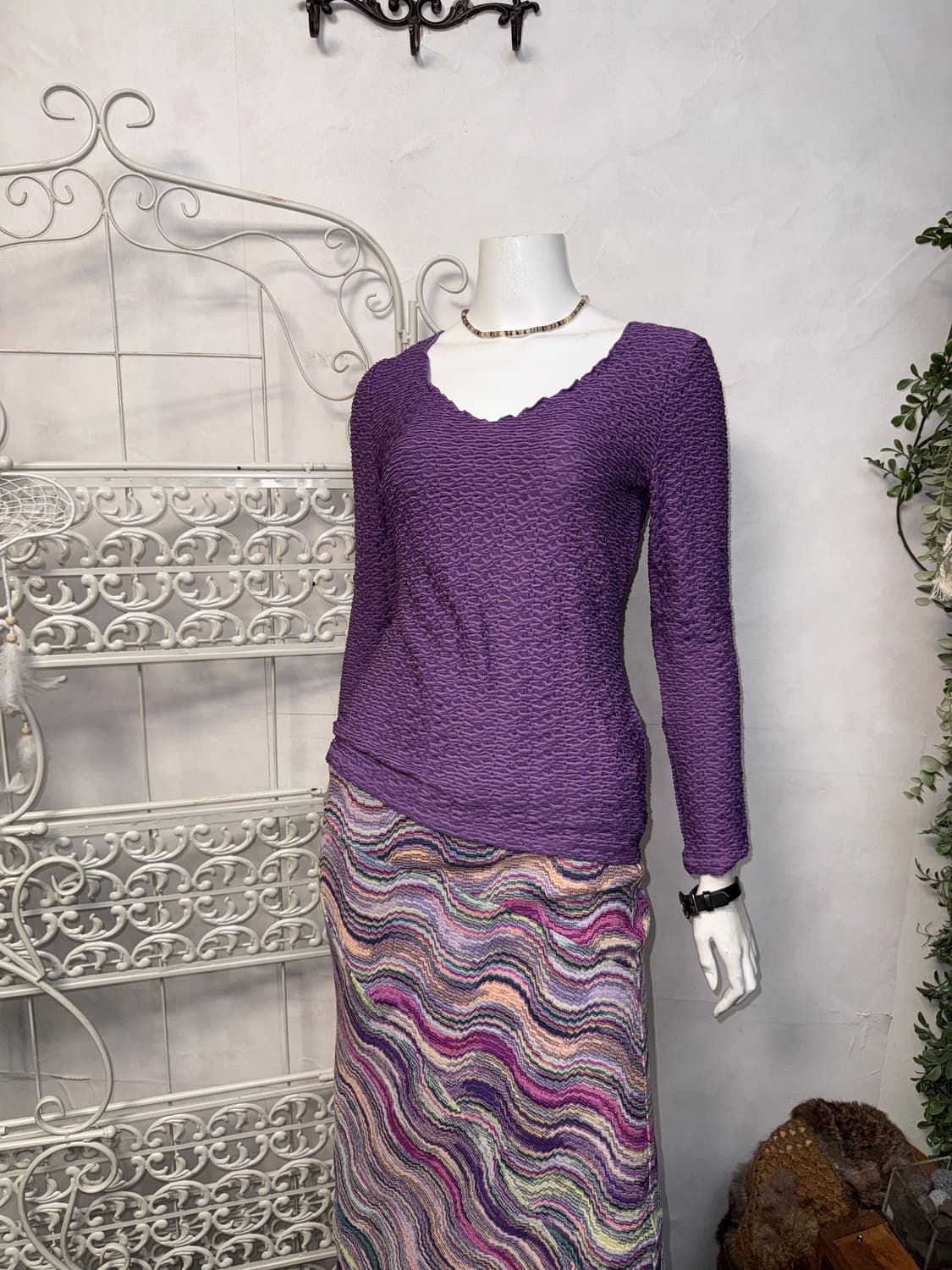 Armani Collezioni purple pleats sleeve  상품이미지1