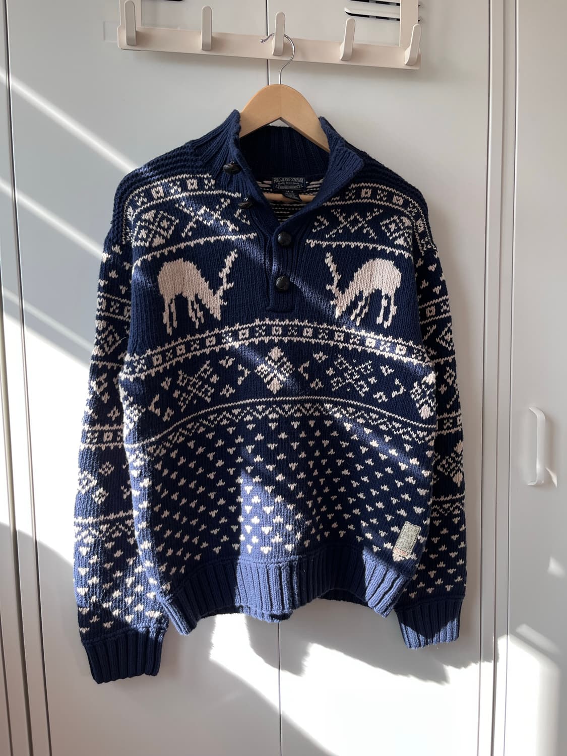 Polo jeans company 사슴 노르딕 헤비 코튼 니트 상품이미지3