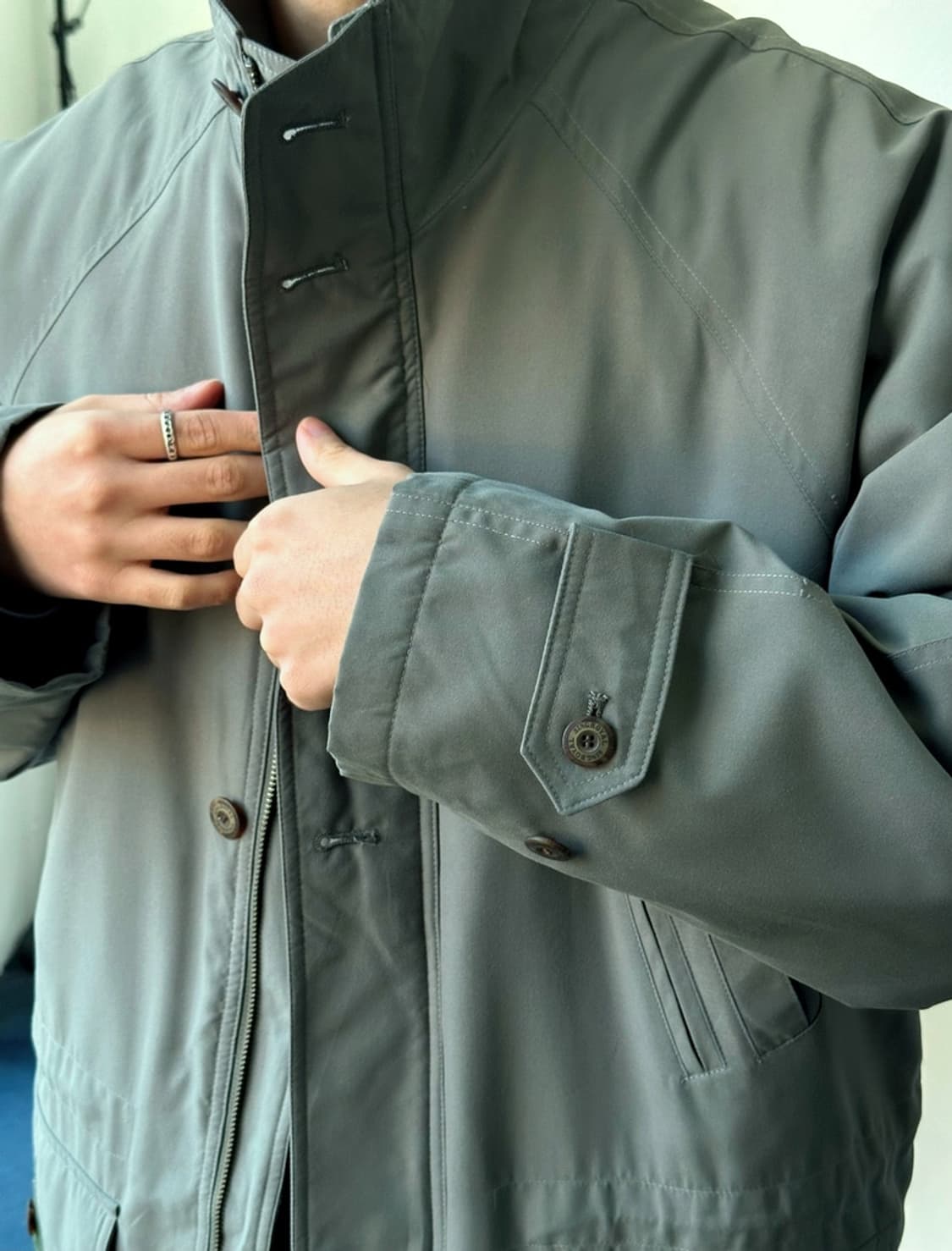 Peach skin padded mil mid coat 상품이미지9