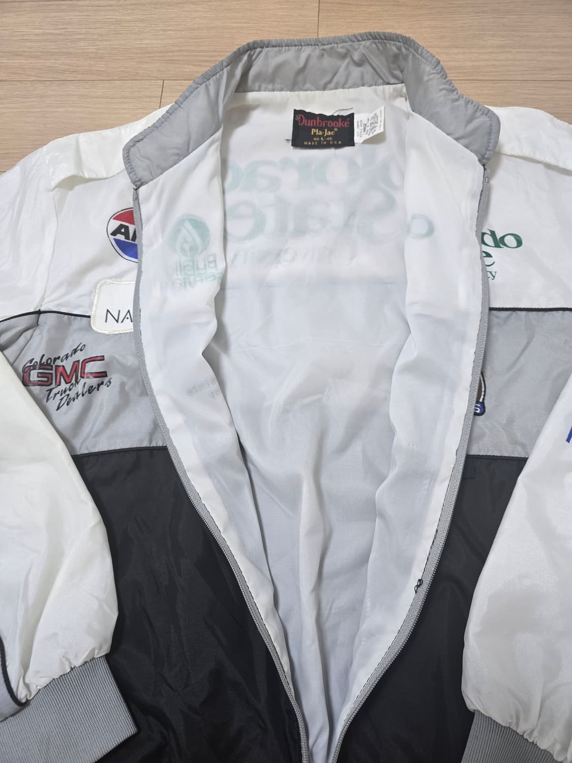 90s USA Dunbrooke 멀티스폰서 패치 레이싱 크루 자켓 L 상품이미지5