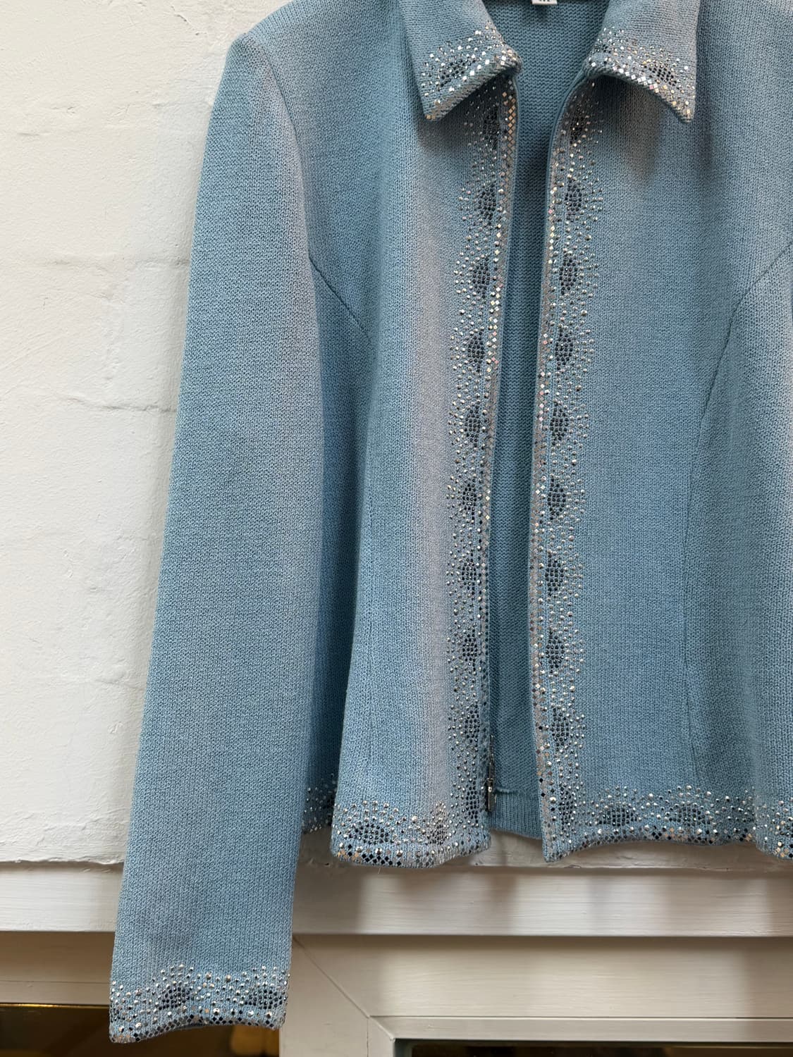 St.John 크리스탈 블루 니트 집업 자켓 6 상품이미지3