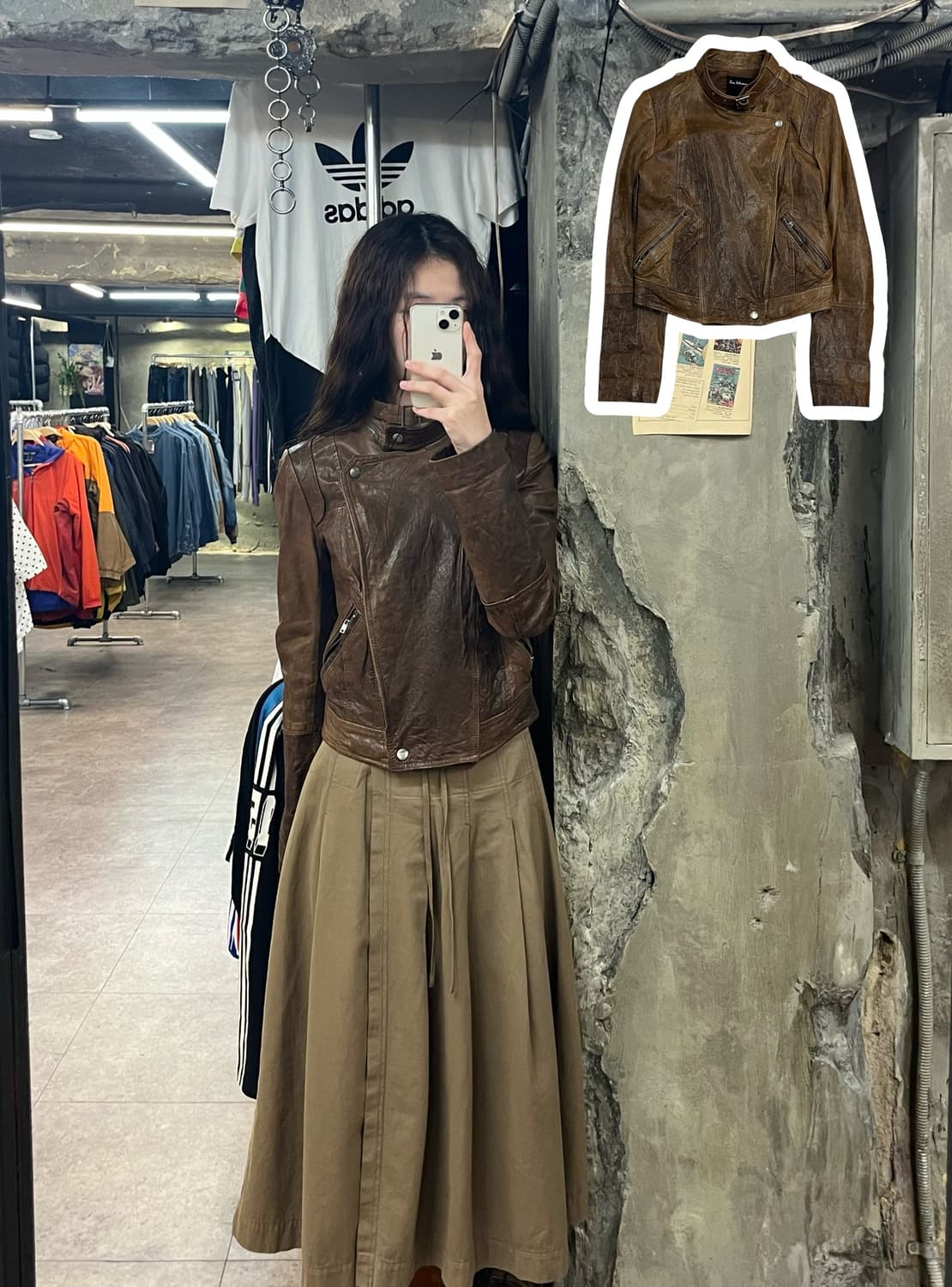 빈티지 양가죽 레더 자켓 브라운 85 #csz2146 상품이미지1