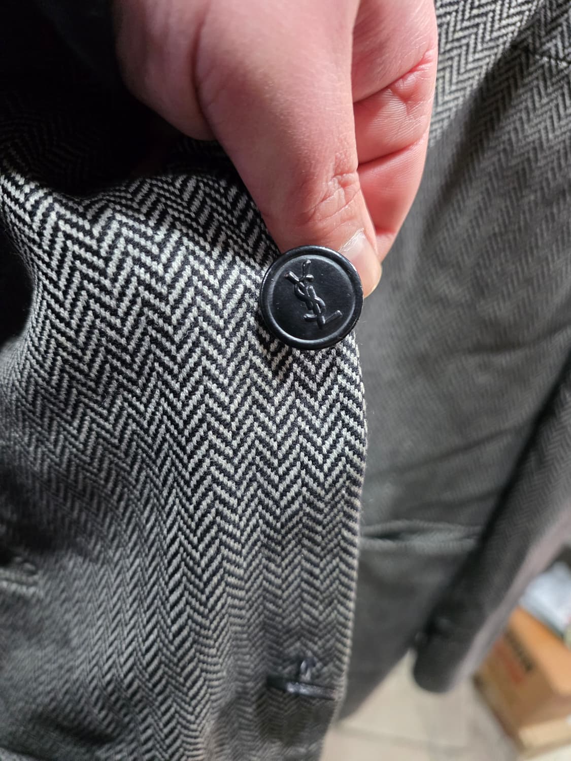 YSL 입생로랑 클래식 헤링본 자켓 42R / 울100% 상품이미지7