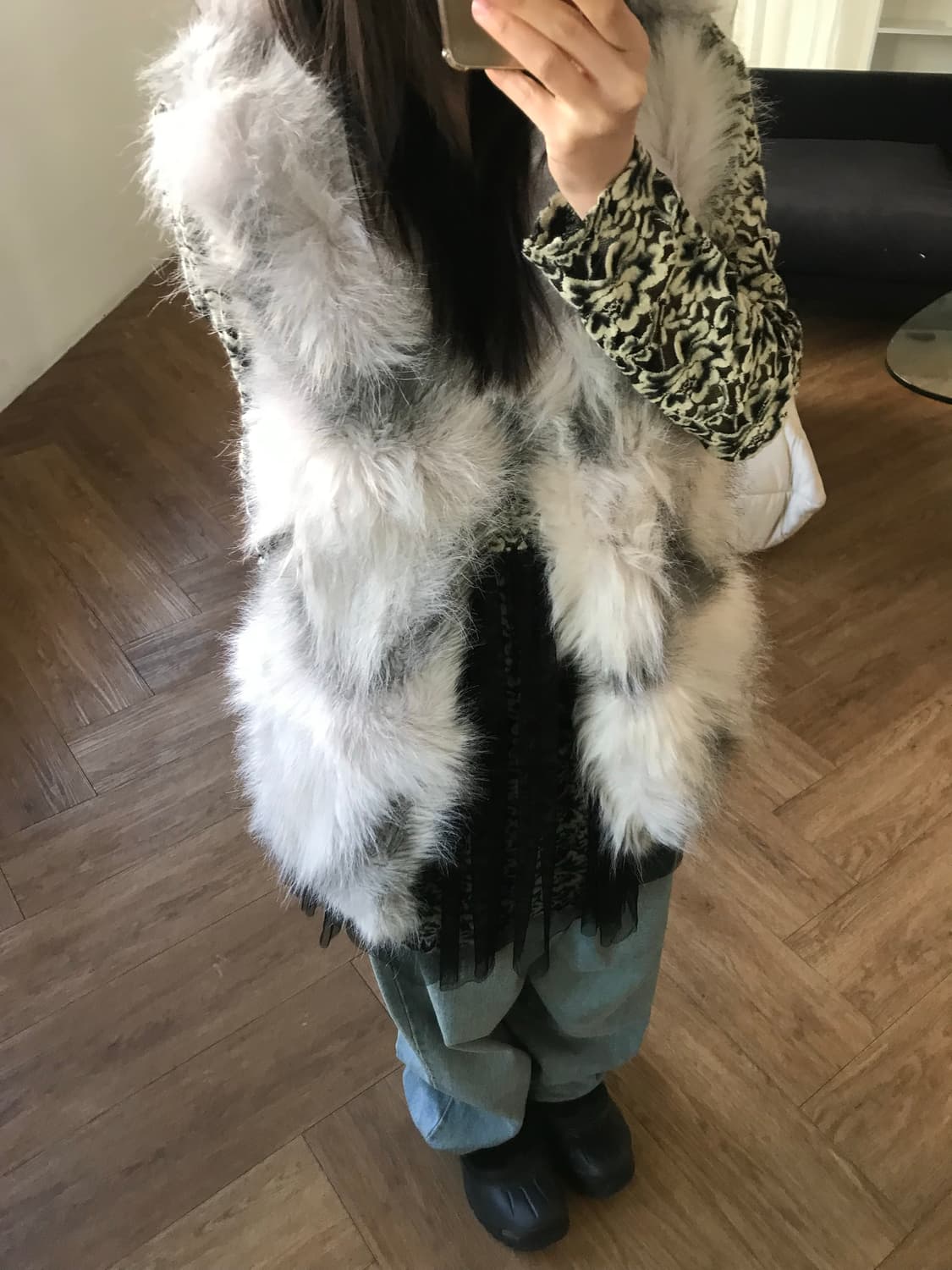vintage eco fur vest 상품이미지3