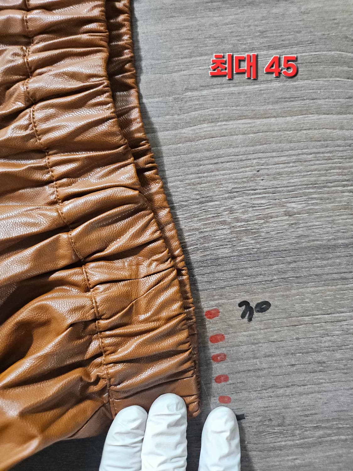 자라 브라운 레더 플리츠 롱 스커트 M 상품이미지2