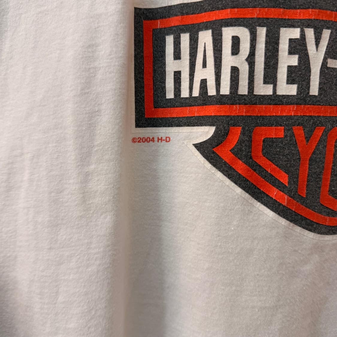 00S 할리 데이비슨 로고 프런트 백 프린팅 L 헤인즈 베이스 상품이미지3