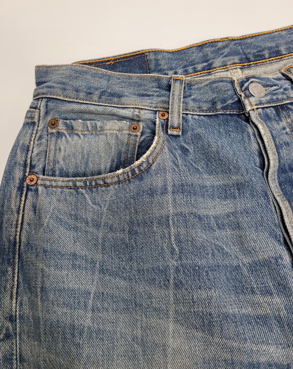 LEVI'S 00'S 리바이스 501 워싱 데님 청바지 / 남 78
 상품이미지3