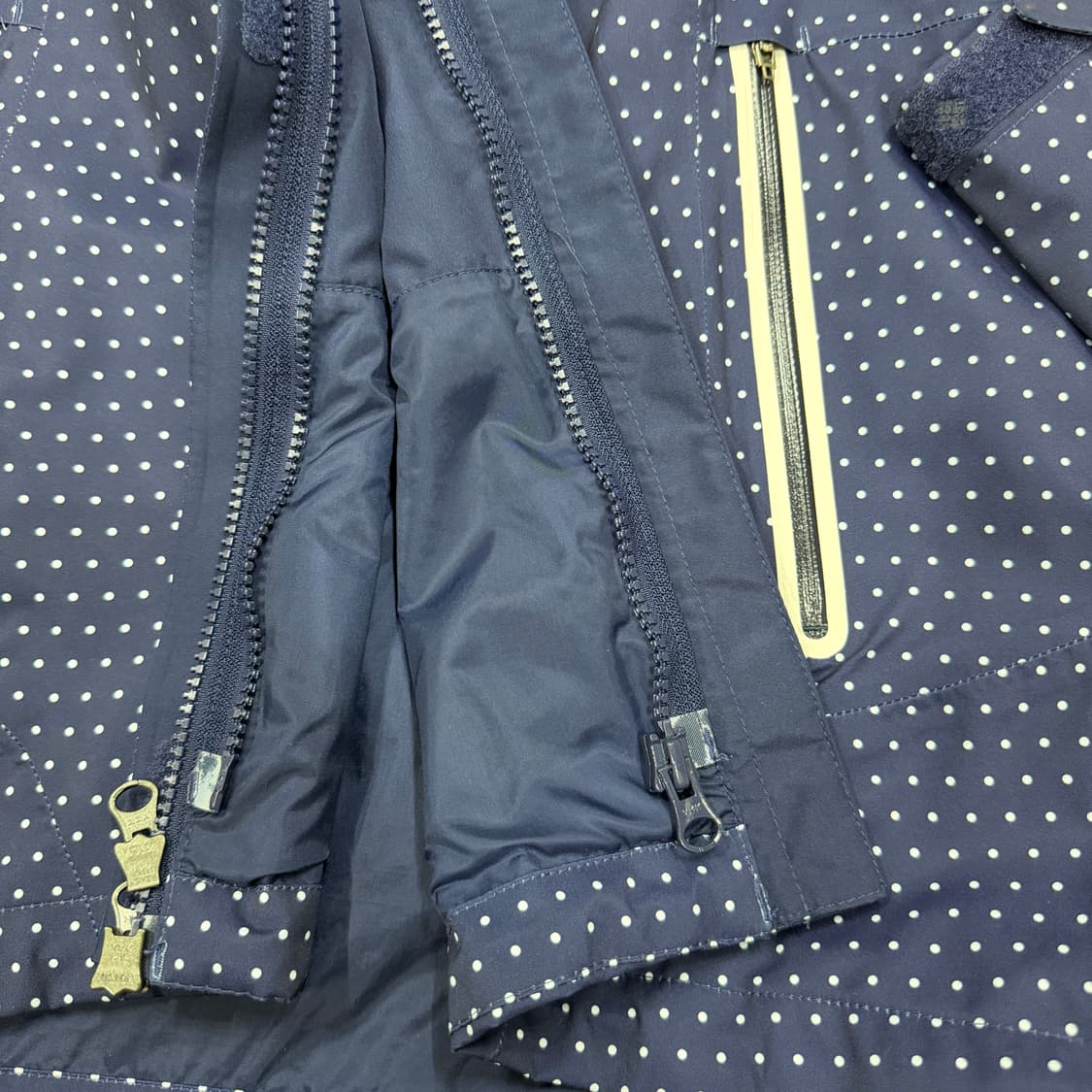 컬럼비아 빈티지 모리걸 도트 땡땡이 바람막이 자켓 네이비 M 상품이미지6