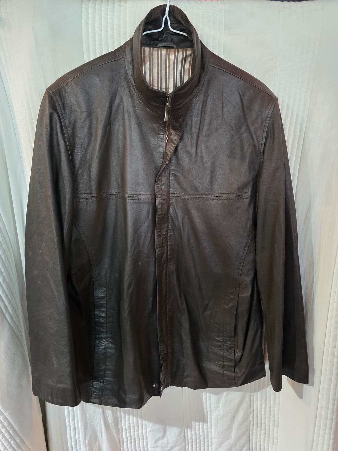 브라운 빈티지 가죽 블루종 자켓 상품이미지2