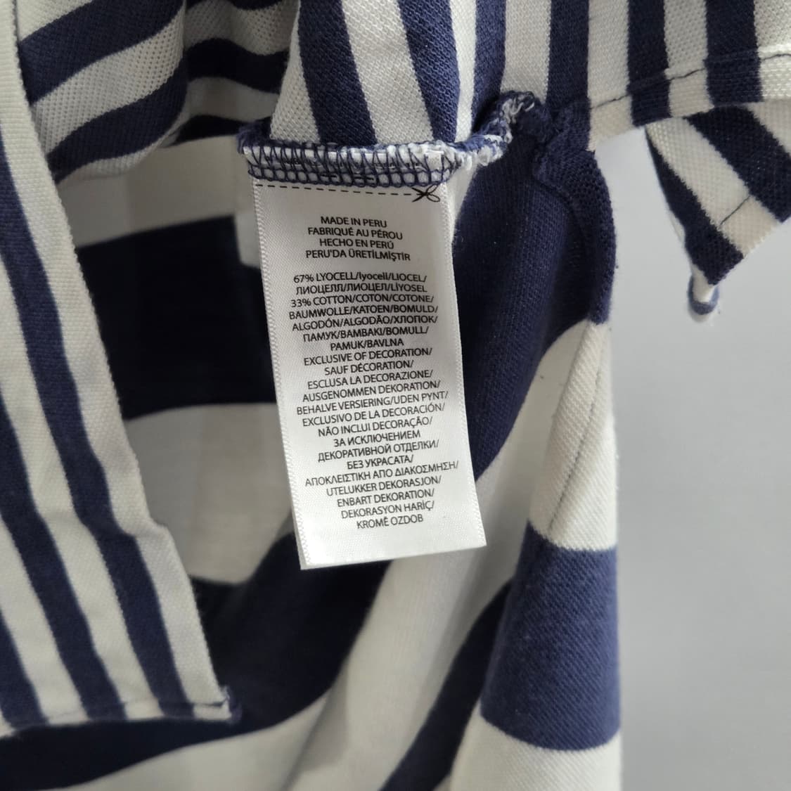 폴로랄프로렌 우먼 코튼 카라 스트라이프 반팔티 S  상품이미지4