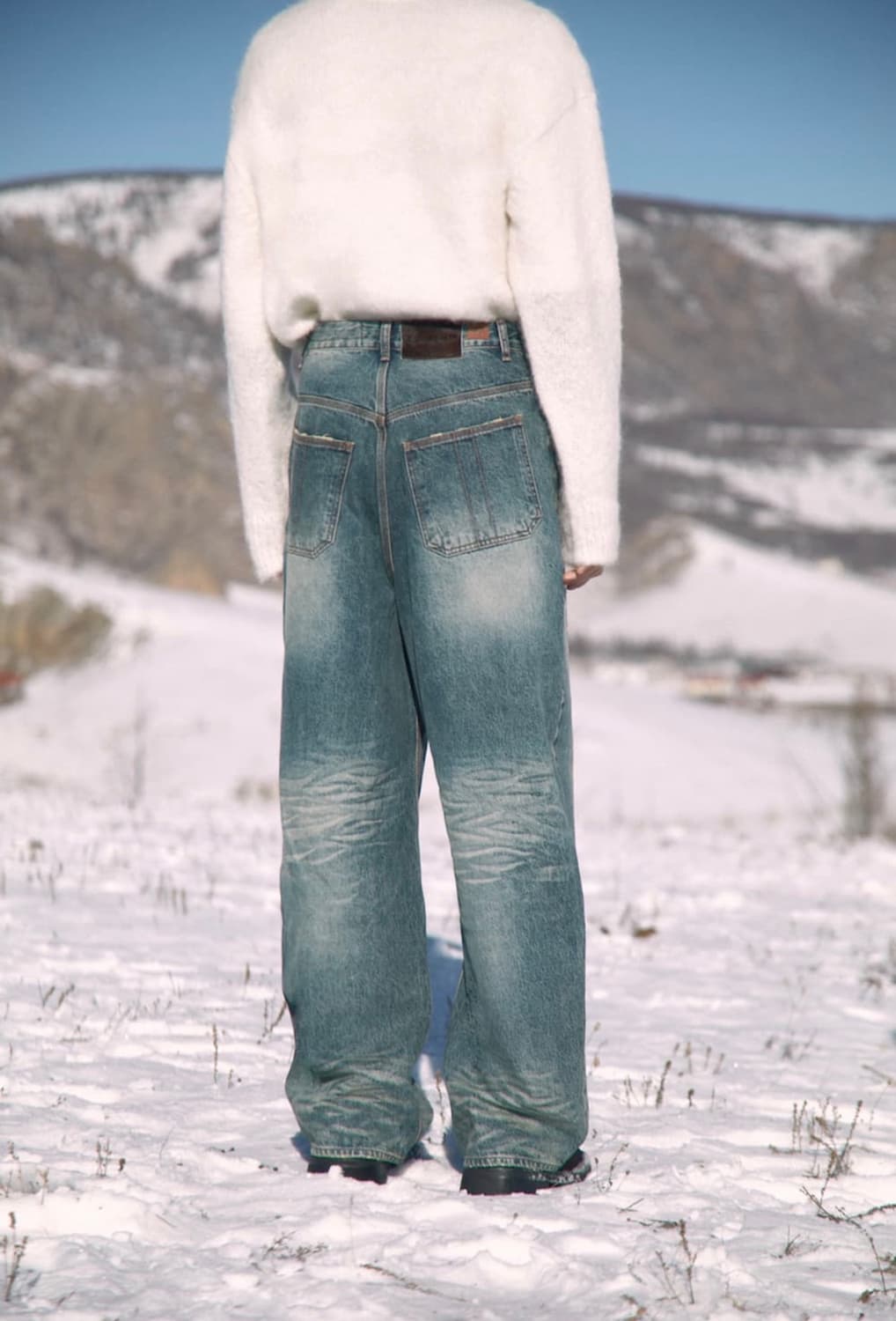 23fw 와이드 데님팬츠 미드 블루 s 사이즈 상품이미지2