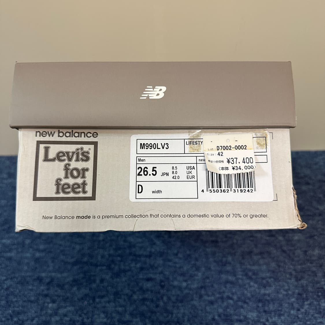 [265] 뉴발란스 x Levis 990v3 리바이스 택 그레이 상품이미지3