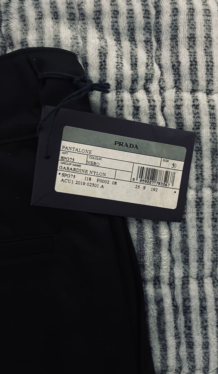 프라다 판탈로네 개버딘나일론 팬츠 50사이즈 새상품 상품이미지2