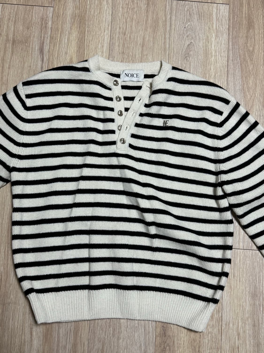 [M] 노이스 스트라이프 니트 아이보리 상품이미지1