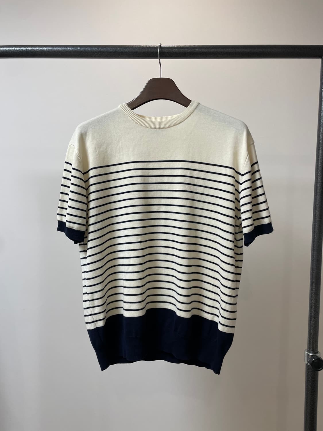 (XL) 부기홀리데이 마린 스트라이프 반팔 니트 상품이미지1